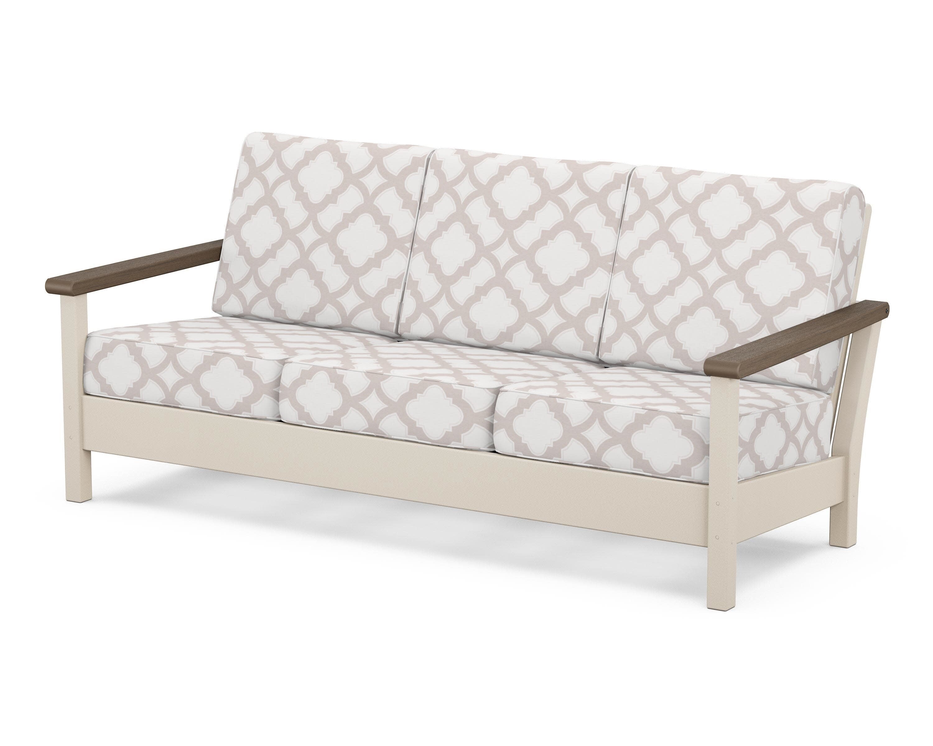 Harbour Deep Seating Sofa in Sand / Kona / Trellis Dune Burlap