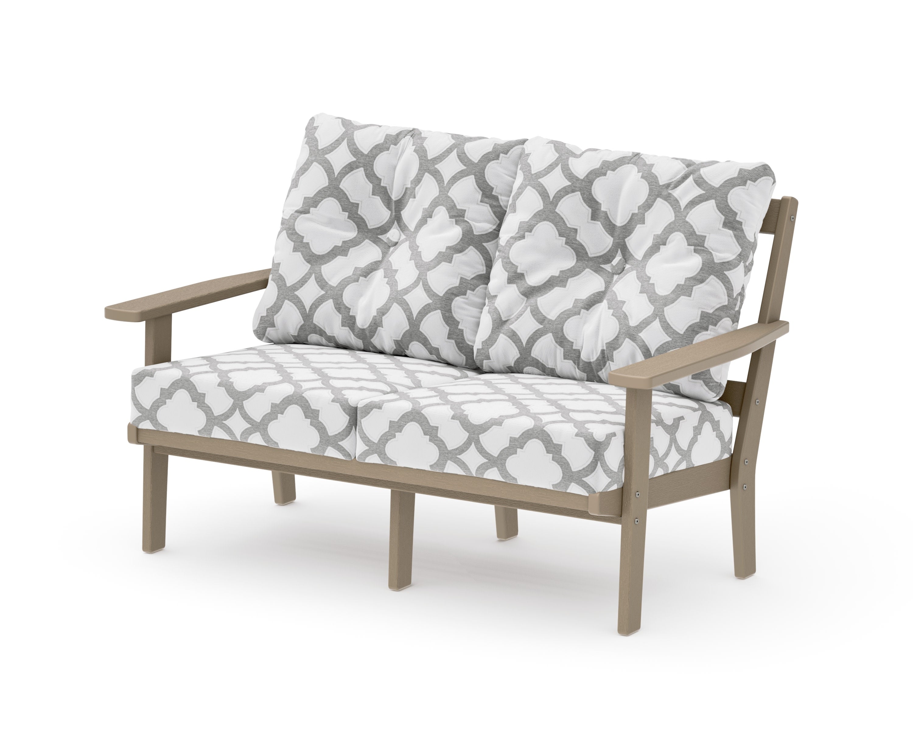 Oxford Deep SeatingLoveseat in Vintage Sahara / Trellis Grey Mist