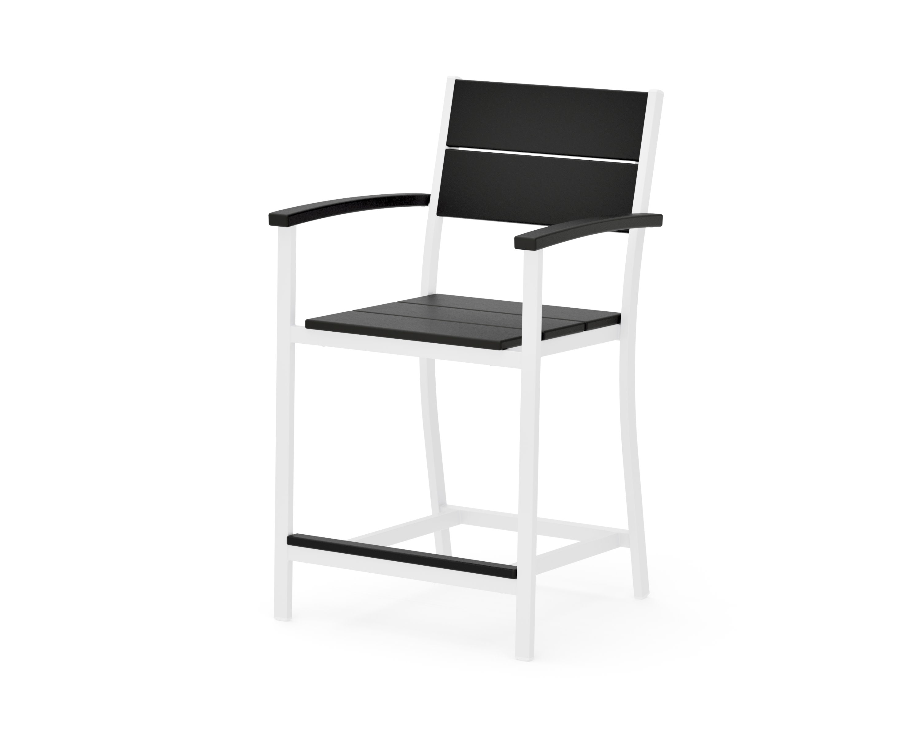 Main Street Counter Arm Chair in White / Black