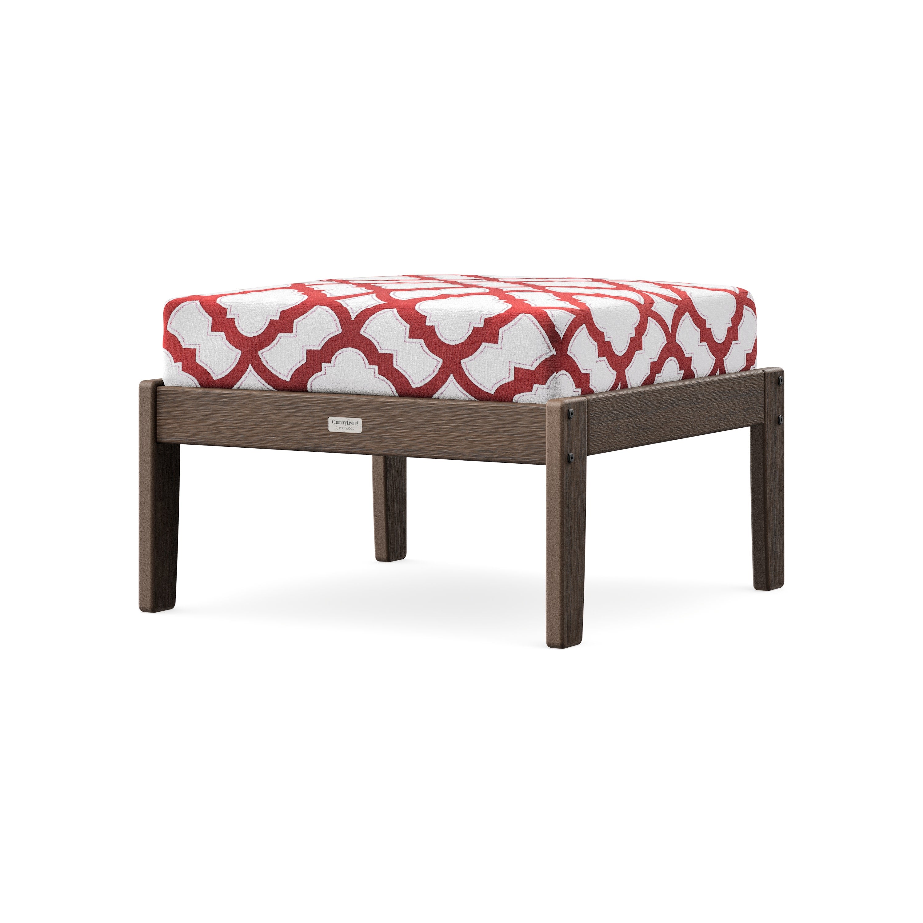 Cottage Deep Seating Ottoman in Kona / Trellis Crimson