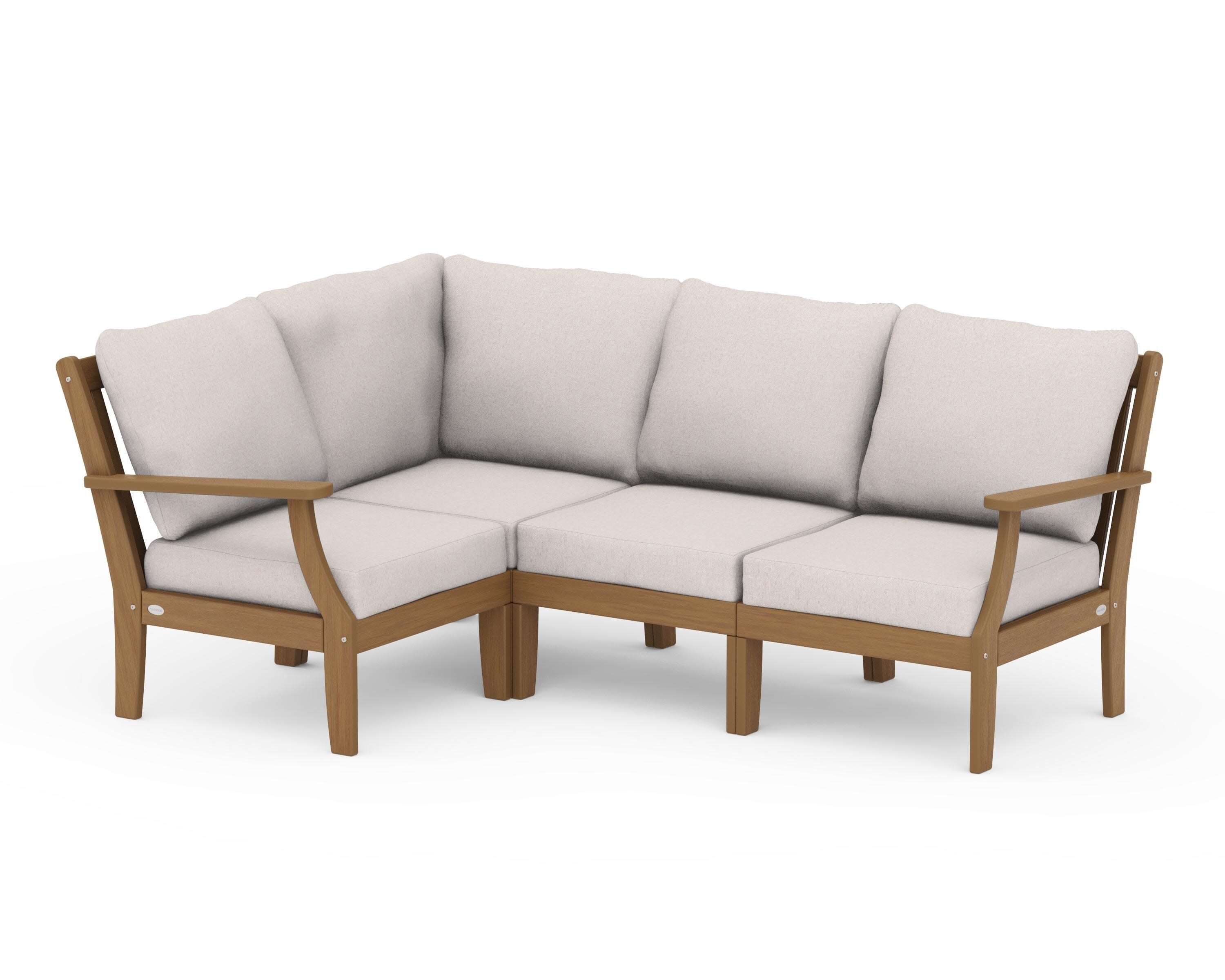 Braxton Modular 4-Piece Deep Seating Set in Natural / Dune Burlap
