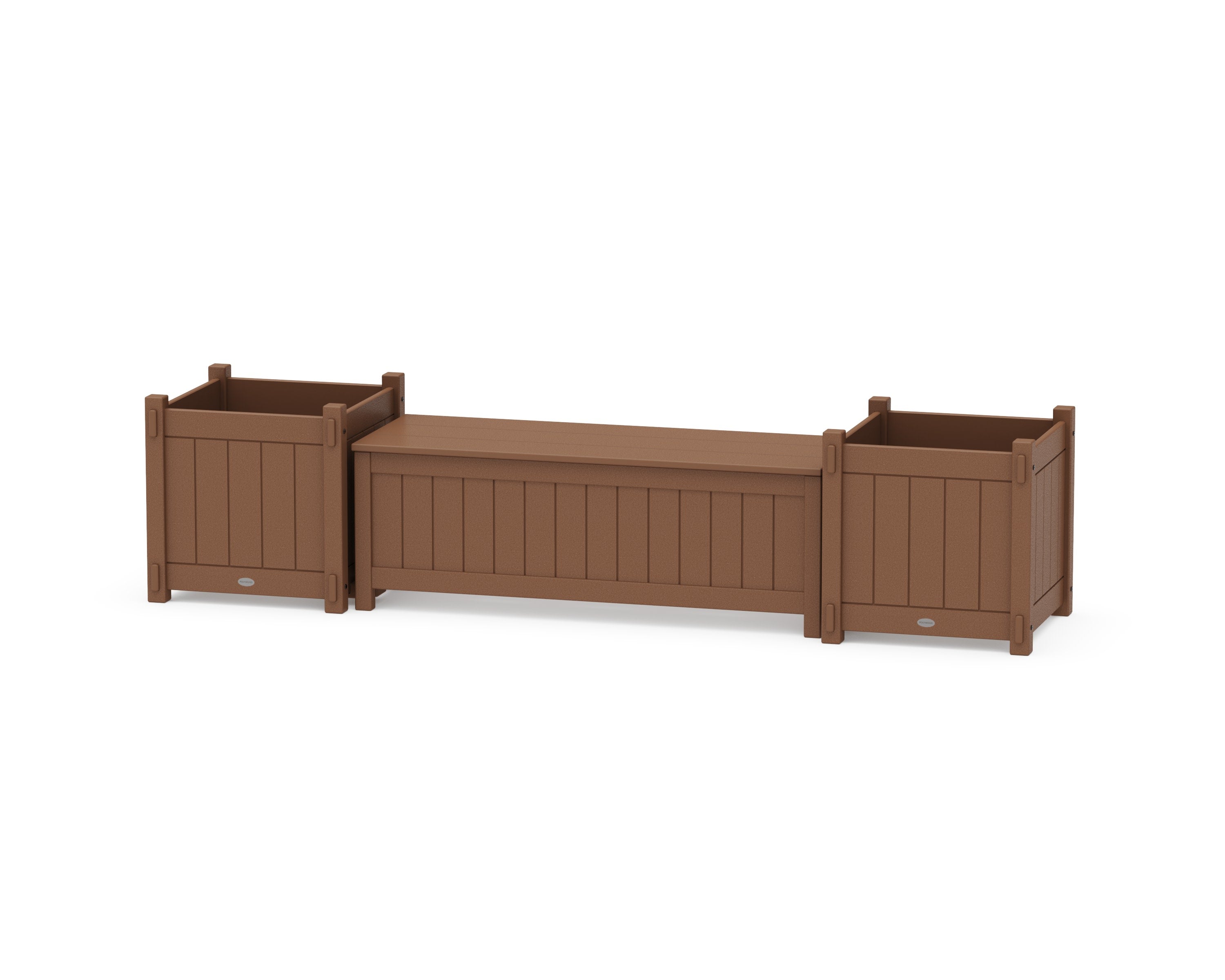 48" Vineyard Straight Planter Storage Bench Set- Large in Teak