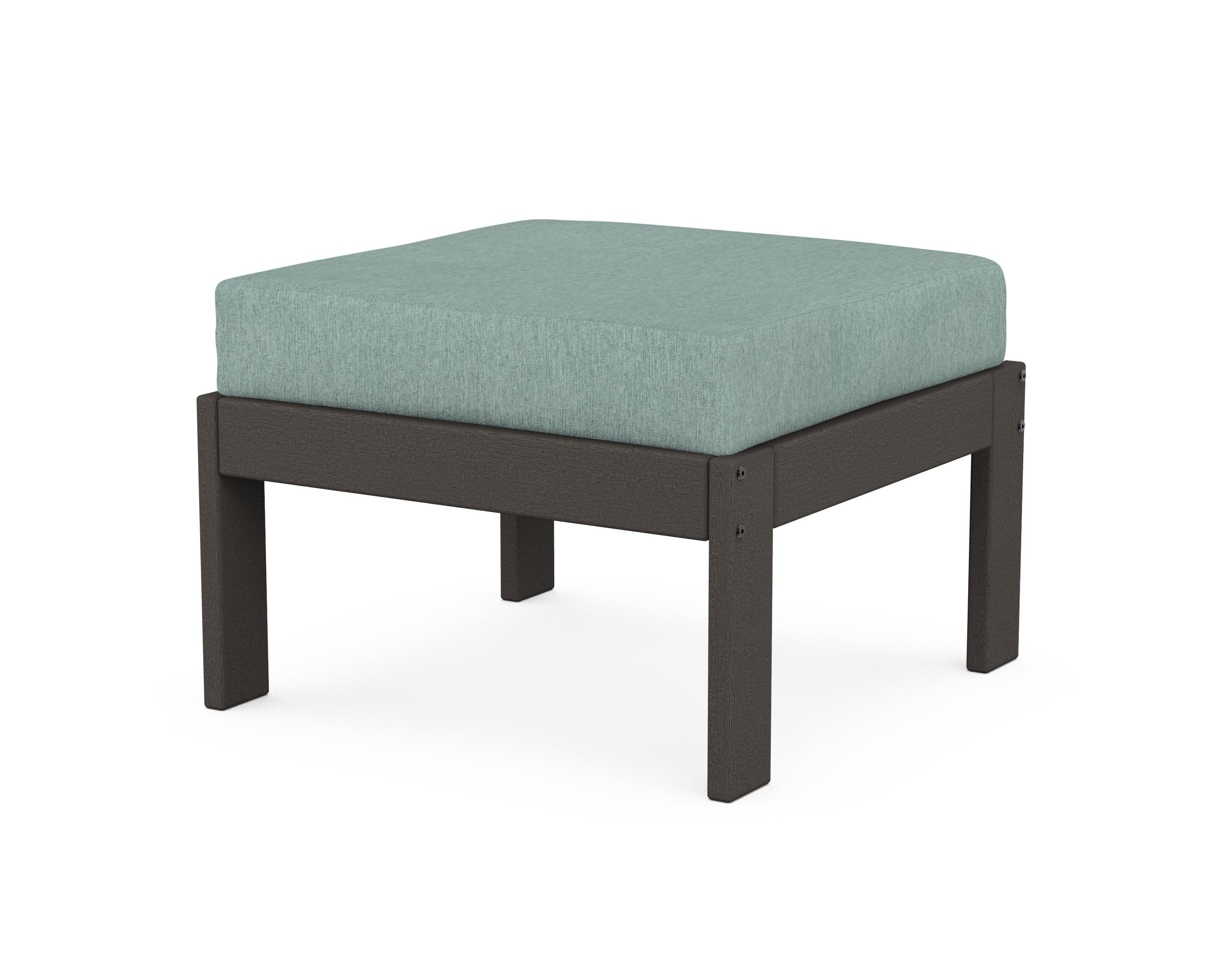 Vineyard Modular Ottoman in Vintage Coffee / Glacier Spa