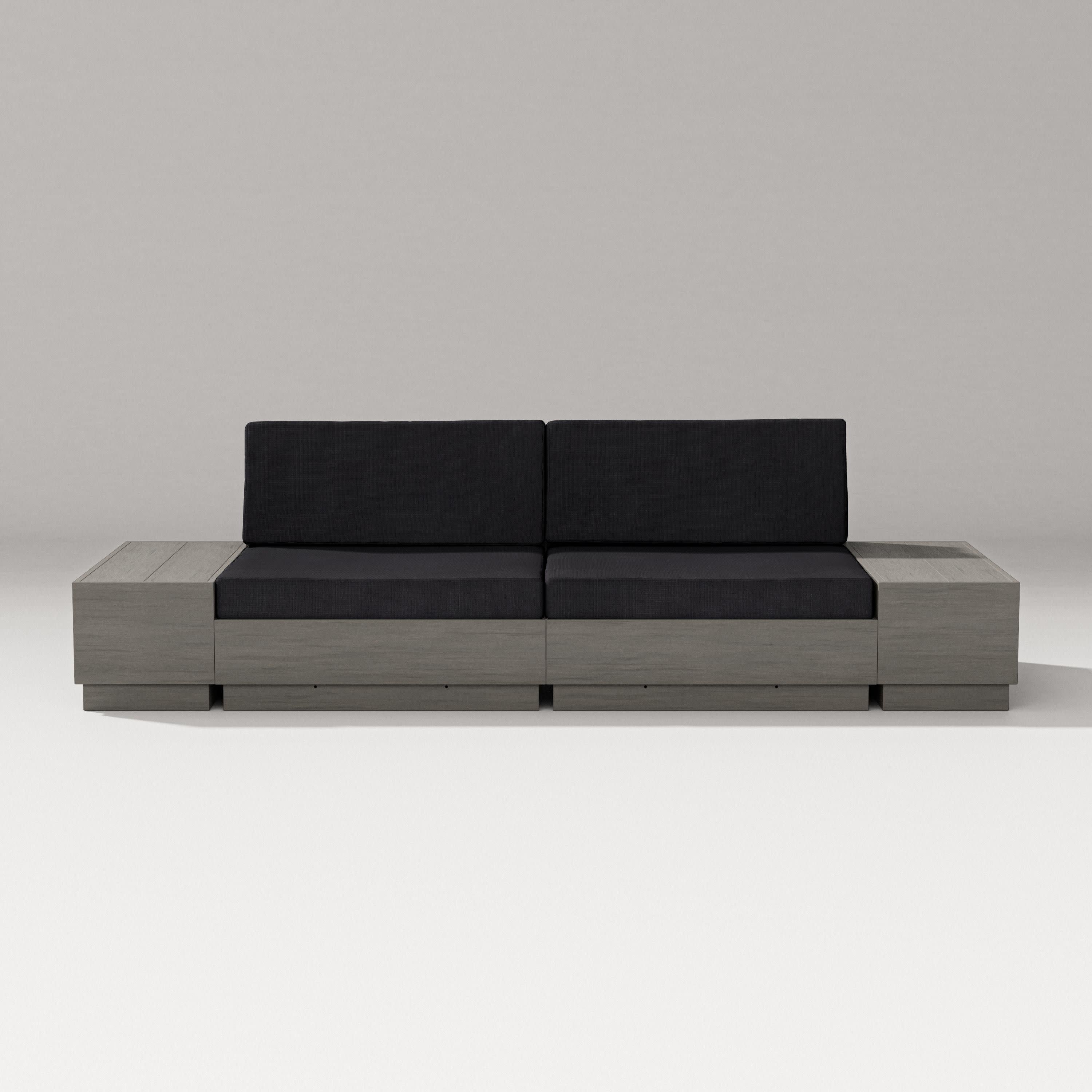 Elevate 4-Piece Loveseat Sectional in Driftwood / Midnight Linen