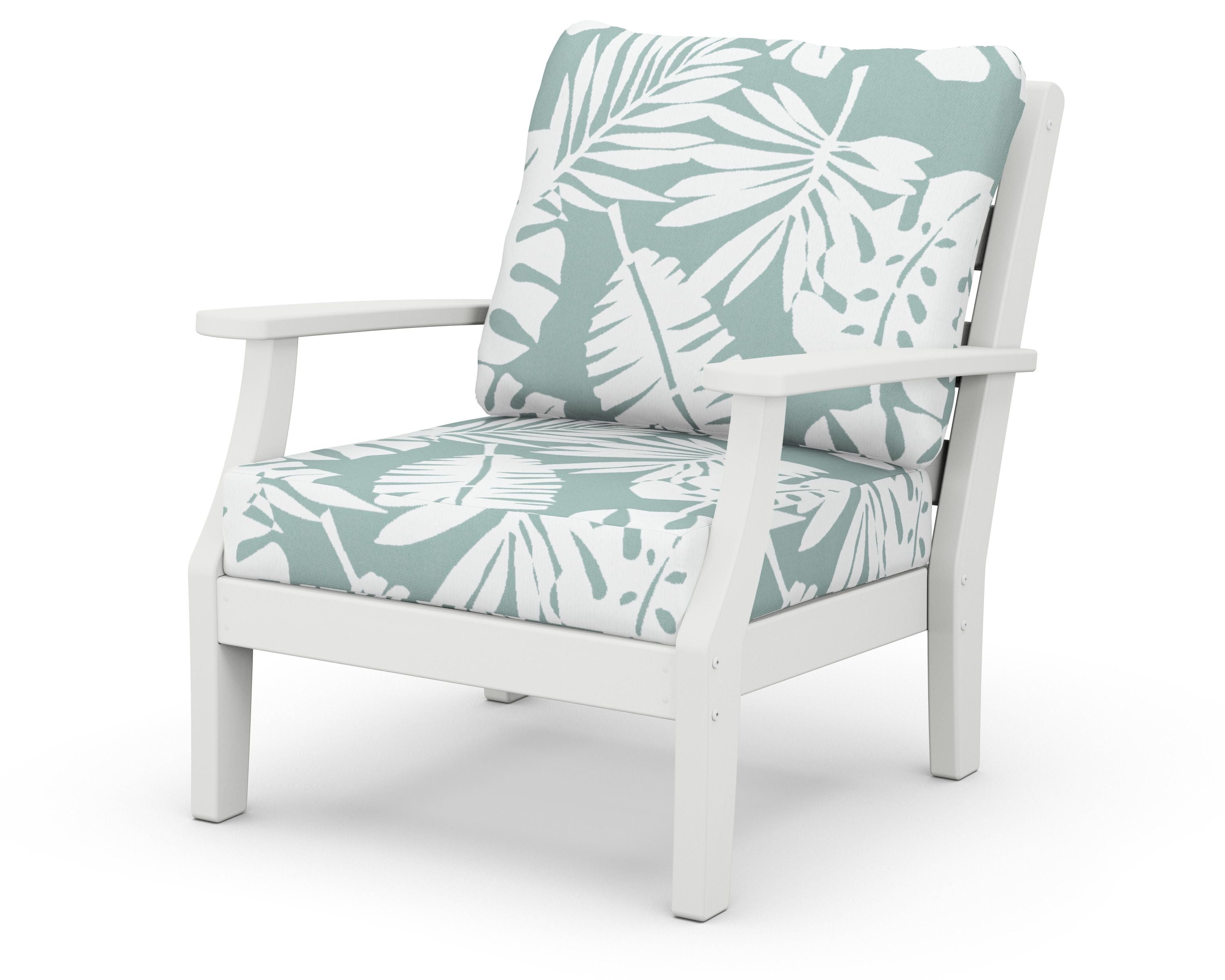 Chesapeake Deep Seating Chair in White / Leaf Glacier Spa