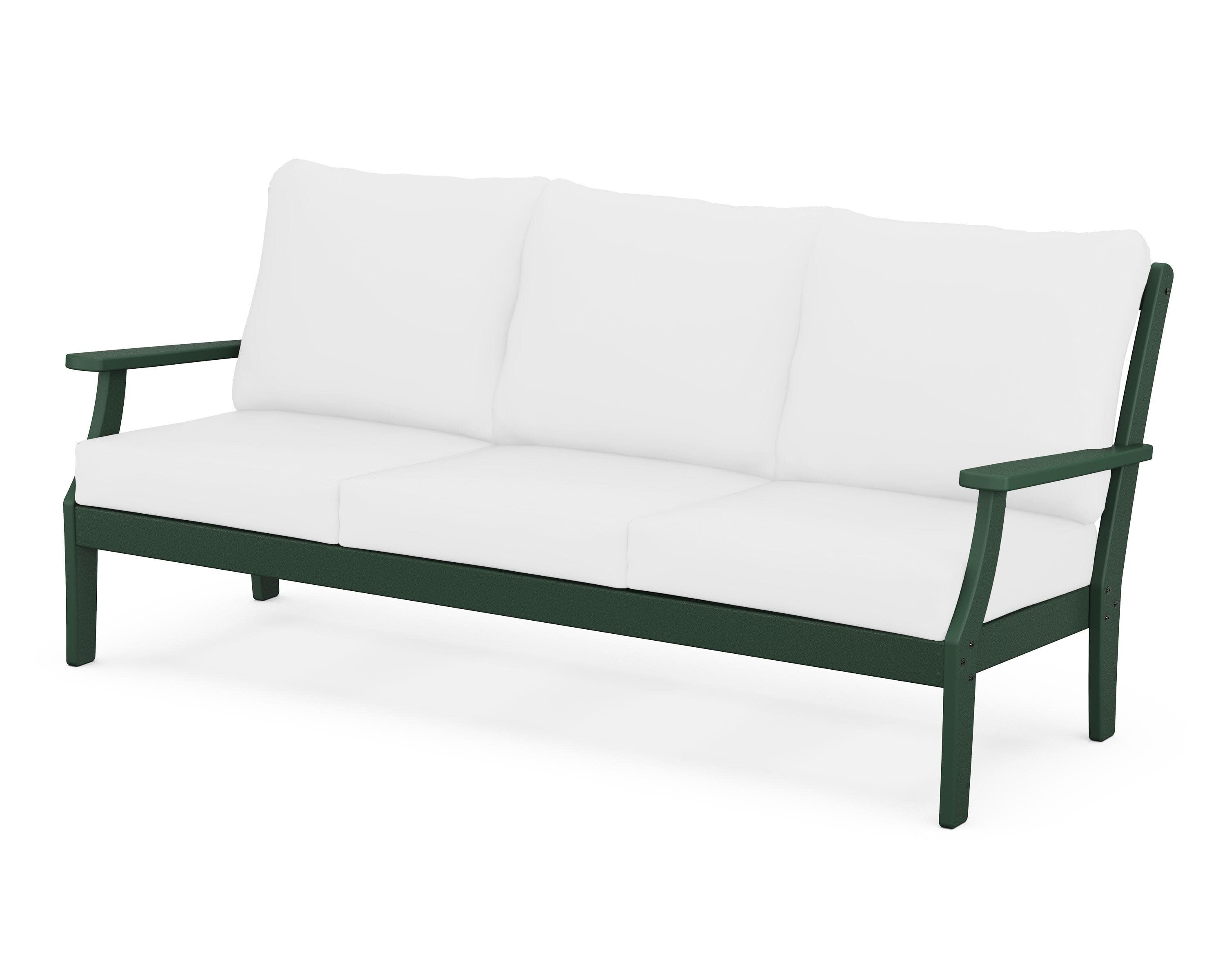 Braxton Deep Seating Sofa in Green / Natural