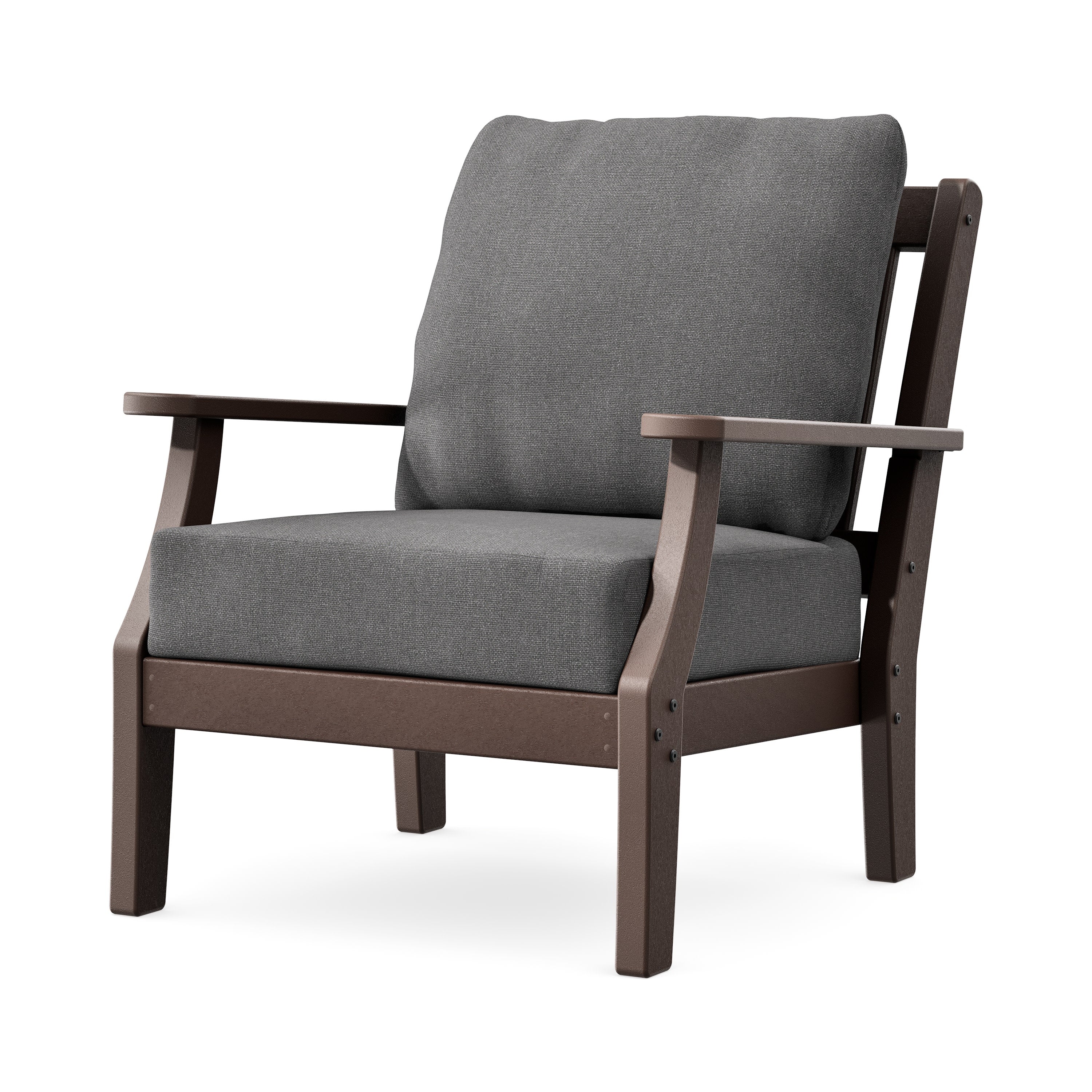 Chinoiserie Deep Seating Chair in Mahogany / Ash Charcoal
