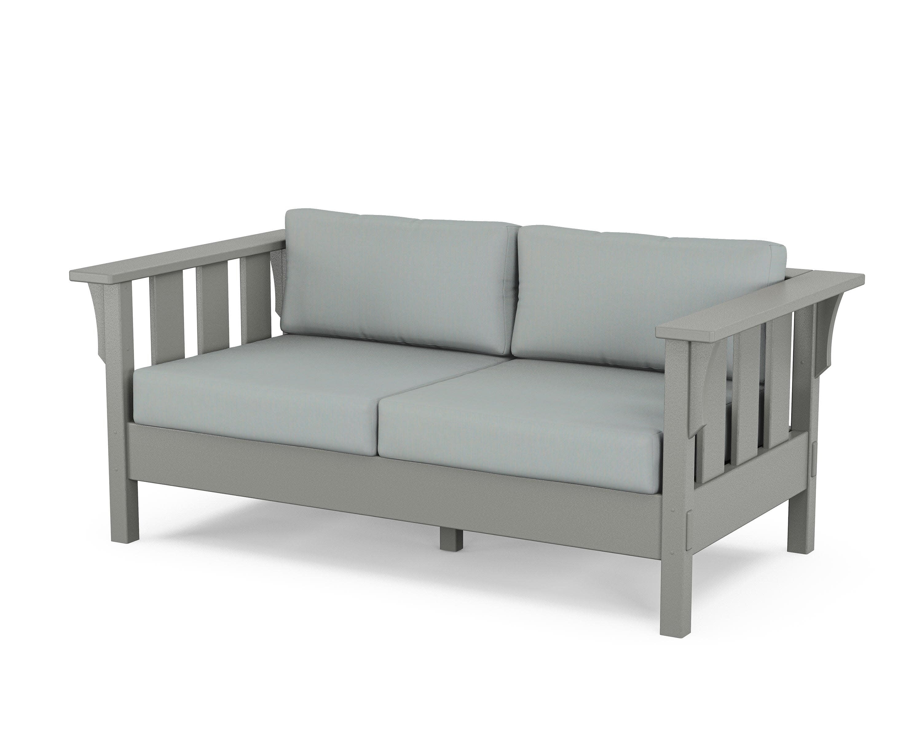 Acadia Deep Seating Loveseat in Slate Grey / Spa
