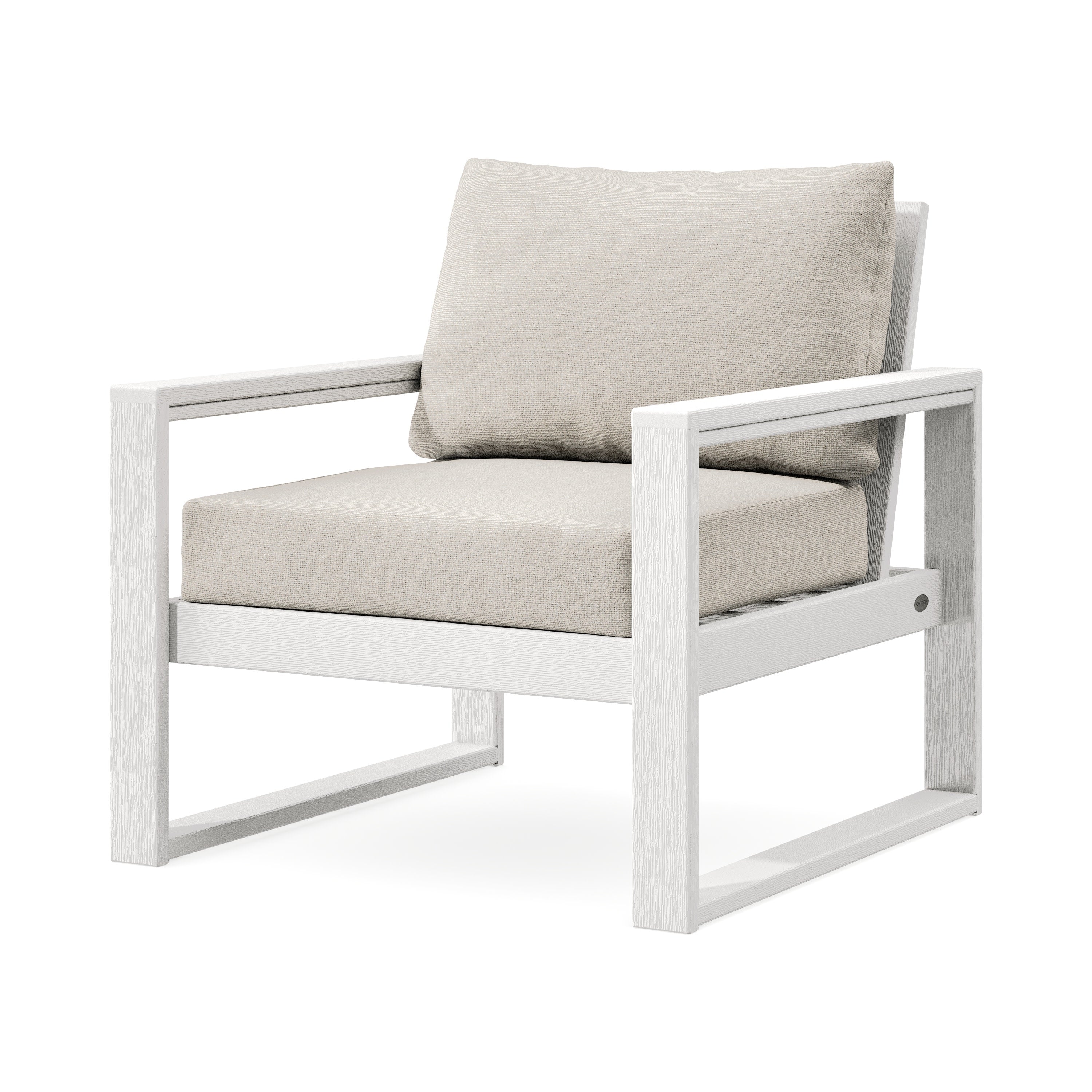 EDGE Club Chair in Vintage White / Dune Burlap