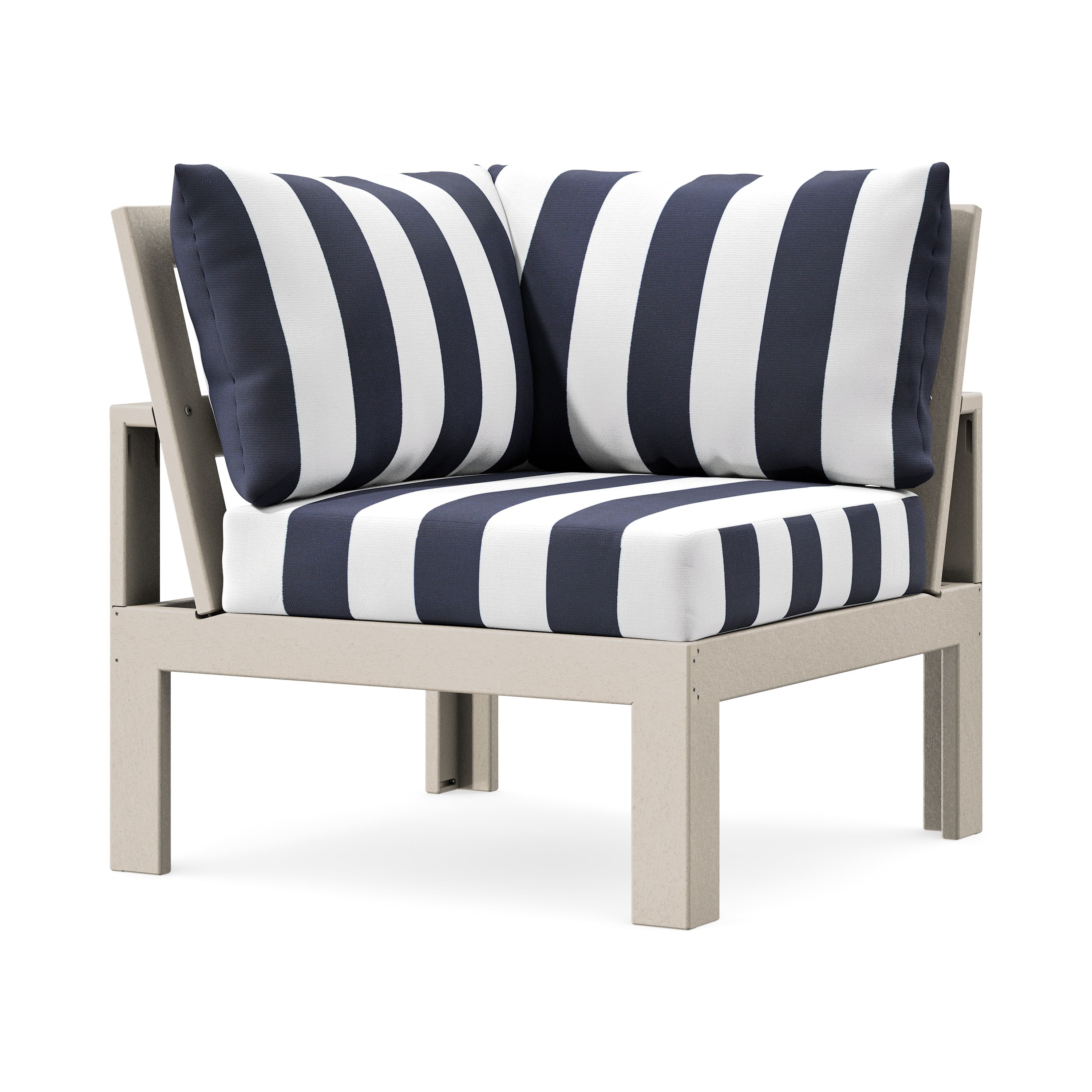 Modular Corner Chair in Sand / Cabana Stripe Navy
