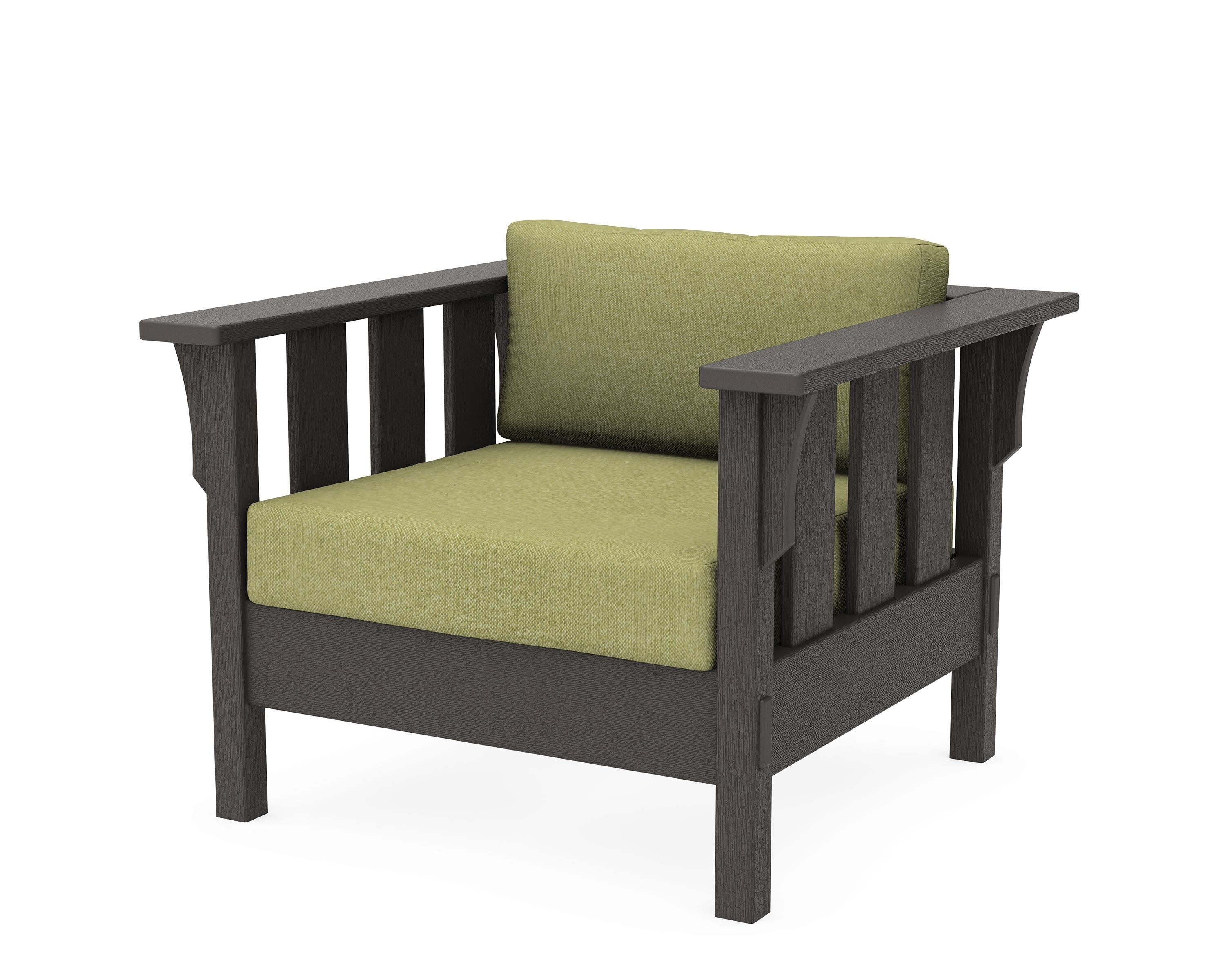Acadia Deep Seating Chair in Vintage Coffee / Chartreuse Boucle