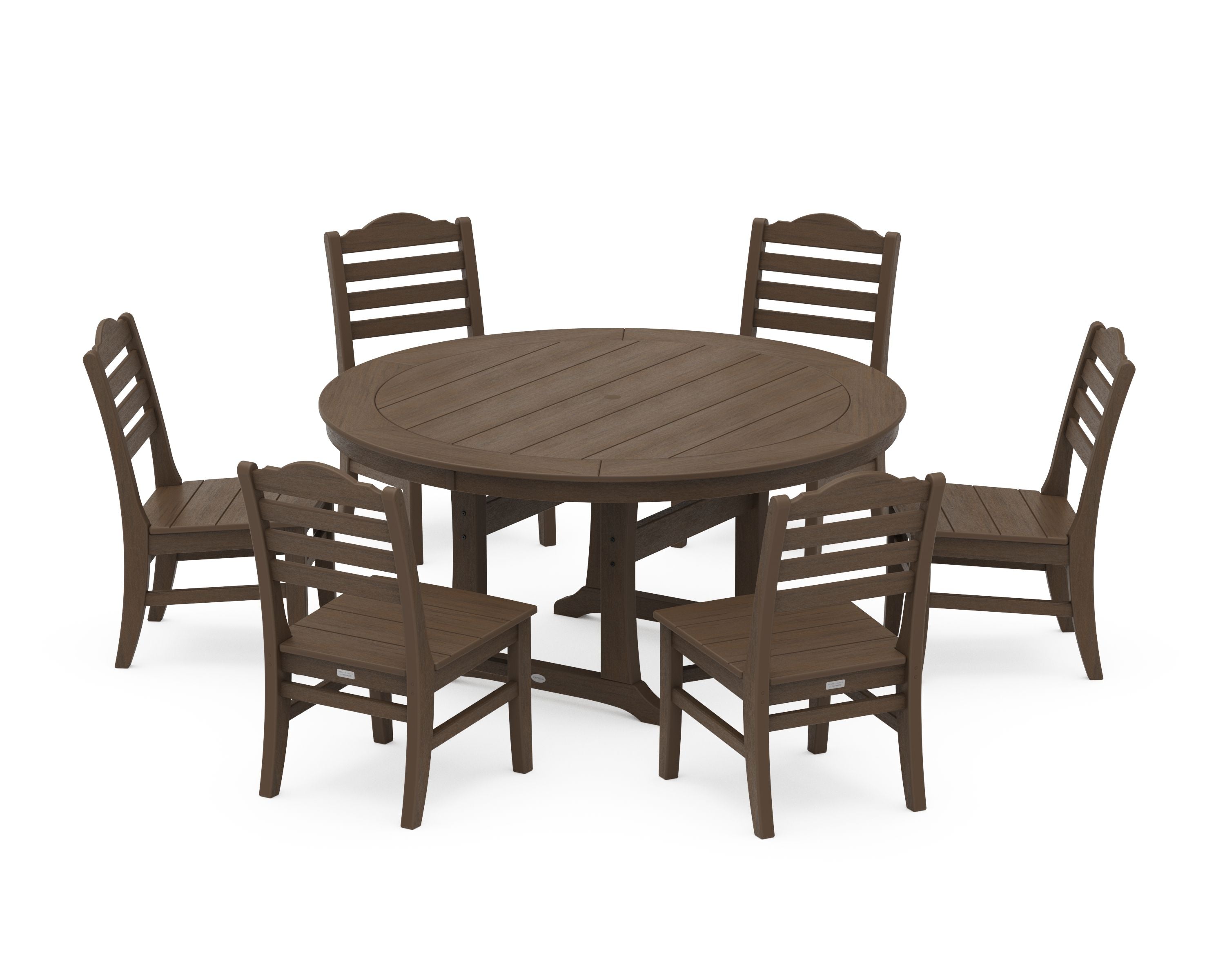 Savannah 7-Piece Side Chair Round Dining Set in Kona