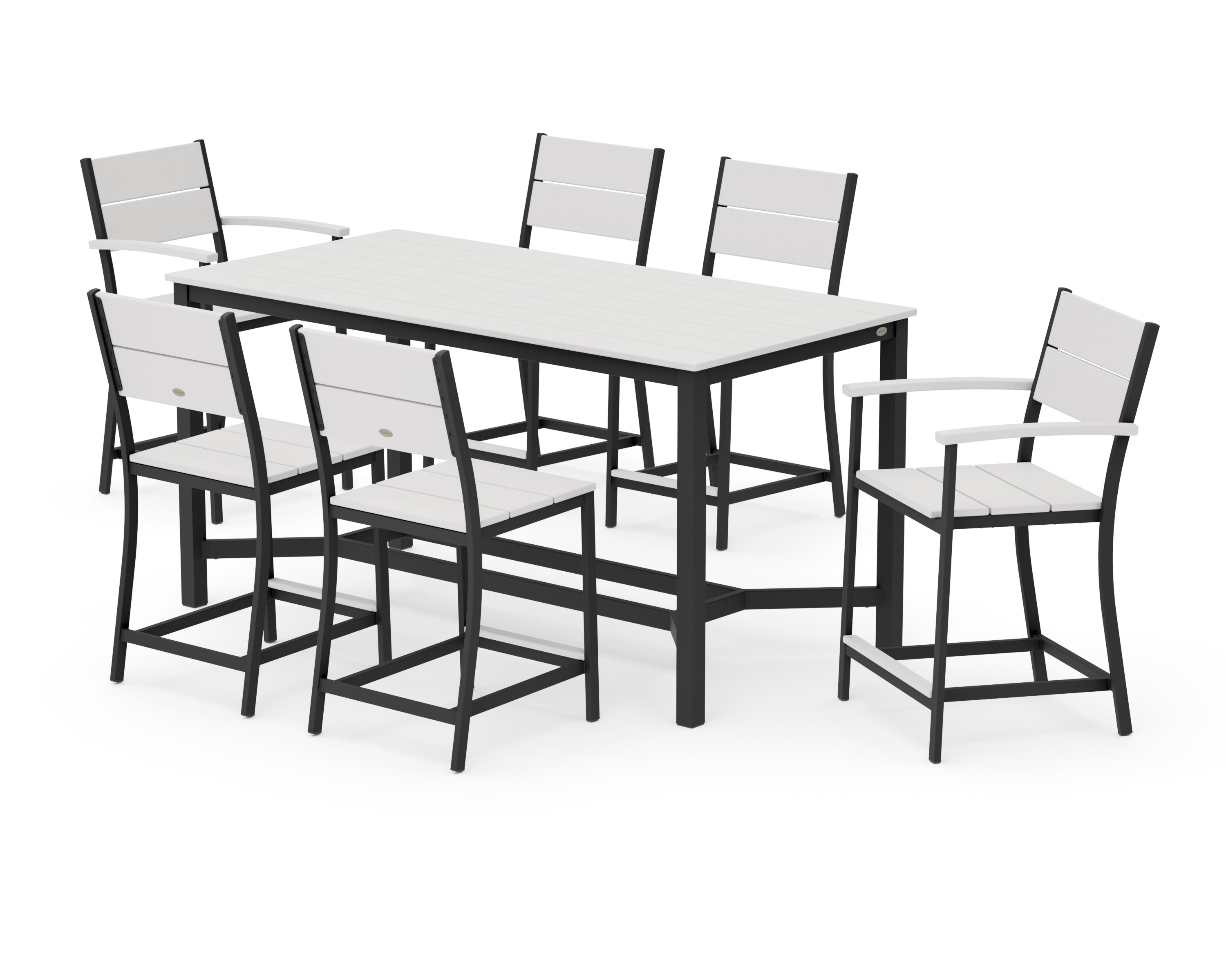 Main Street 7-Piece Counter Set in Black / Vintage White