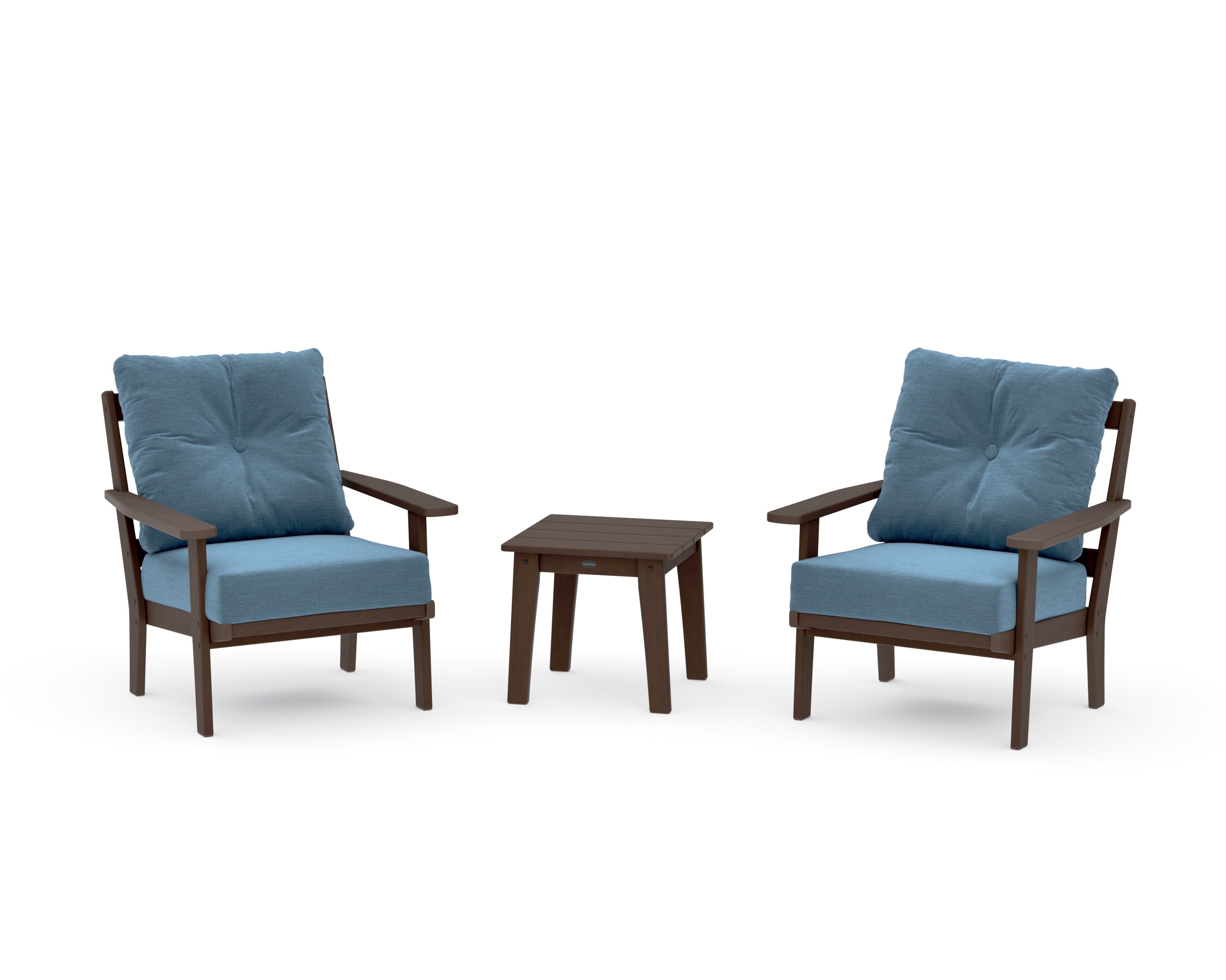 Oxford 3-Piece Deep Seating Set in Kona / Sky Blue