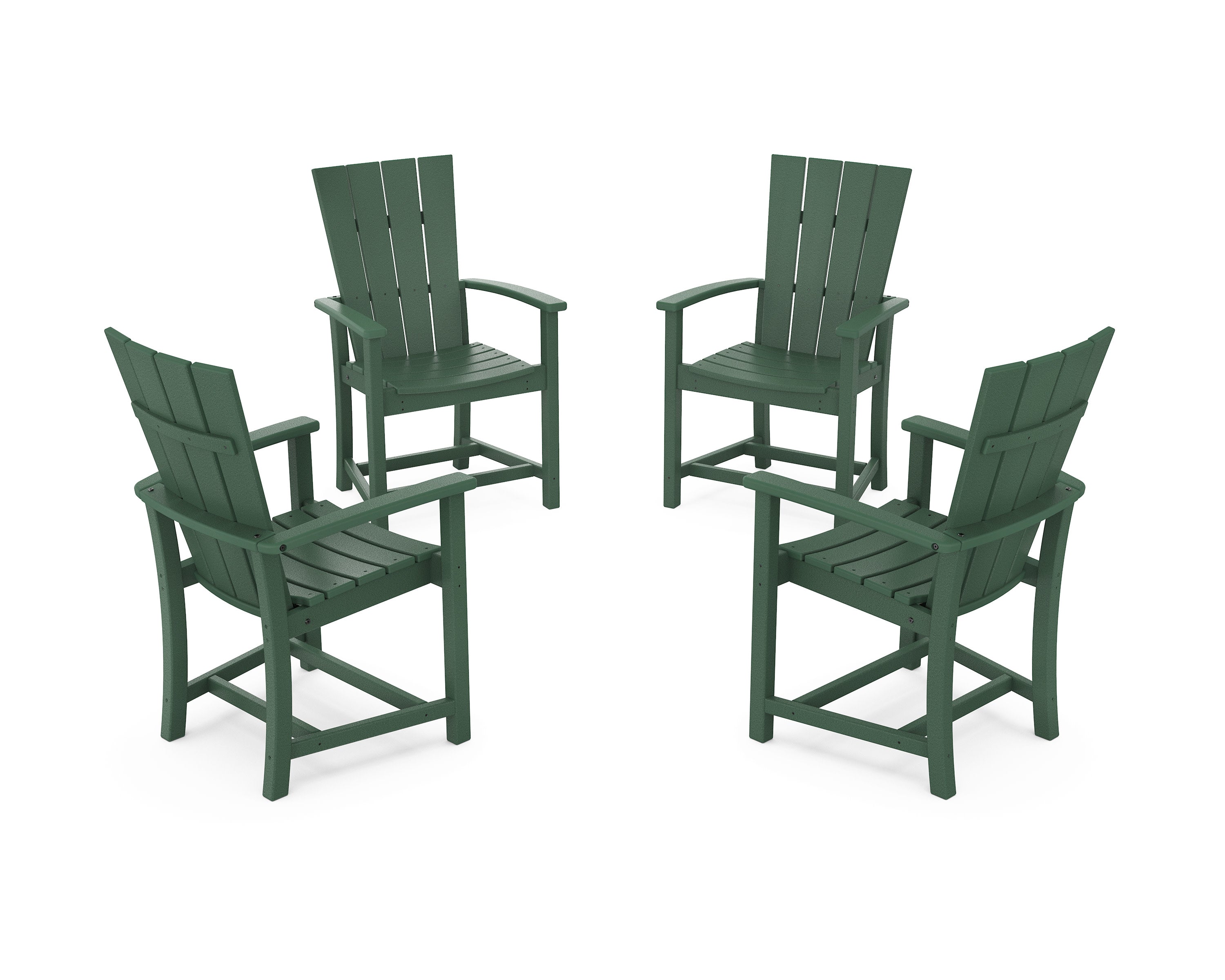 Quattro 4-Piece Upright Adirondack Conversation Set in Green