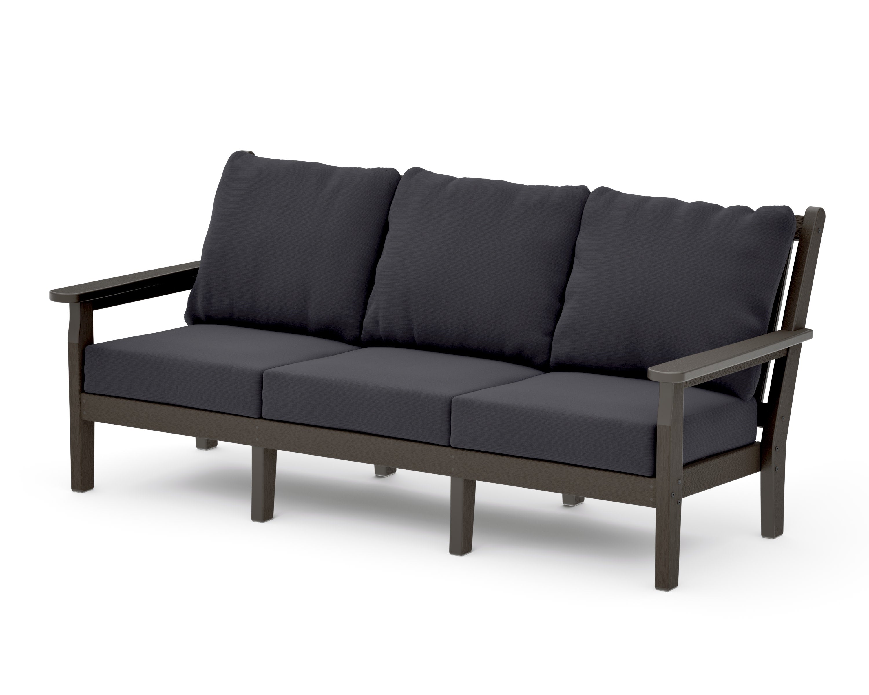 Chippendale Deep Seating Sofa in Vintage Coffee / Midnight Linen