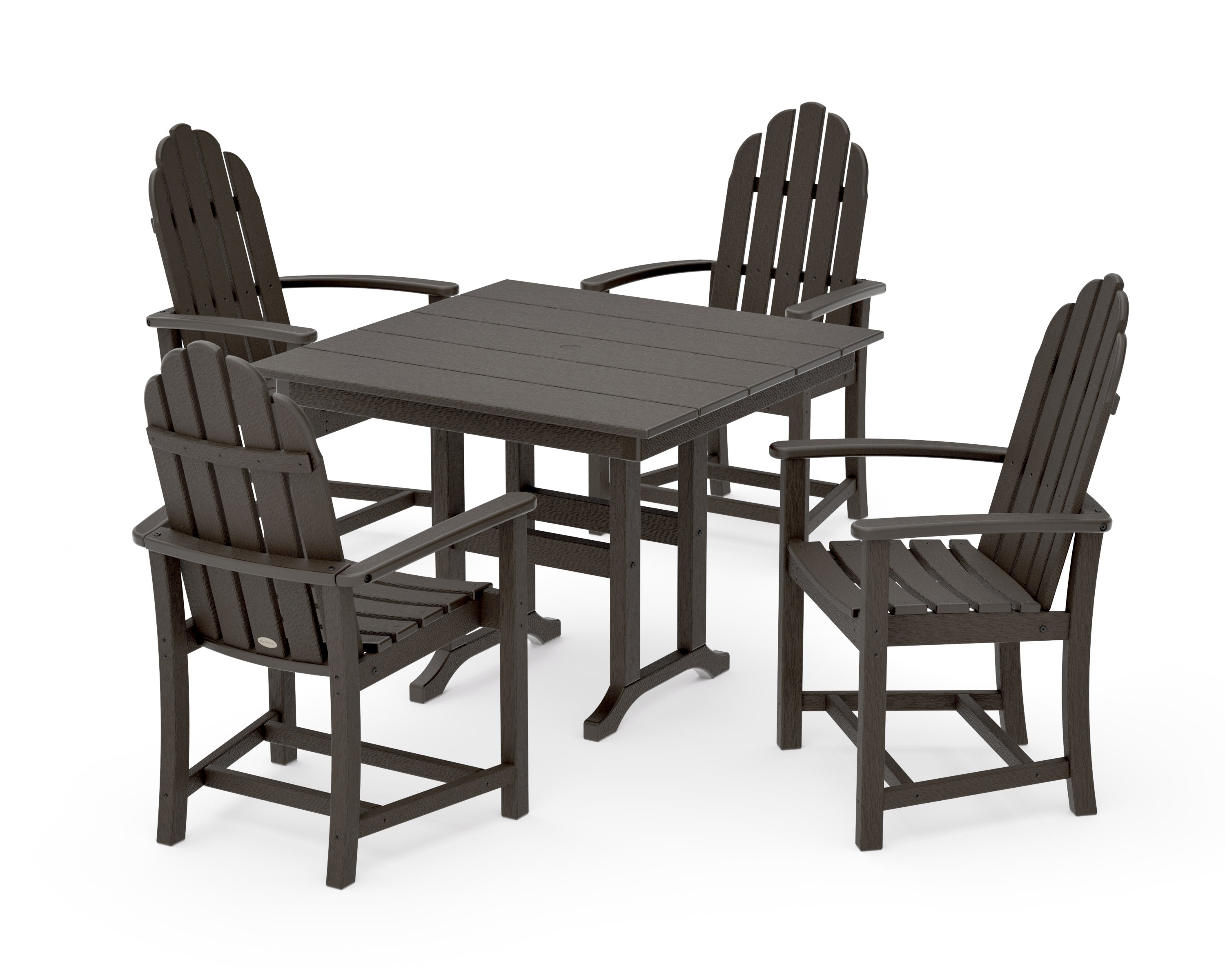 Classic Adirondack 5-Piece Farmhouse Dining Set in Vintage Coffee