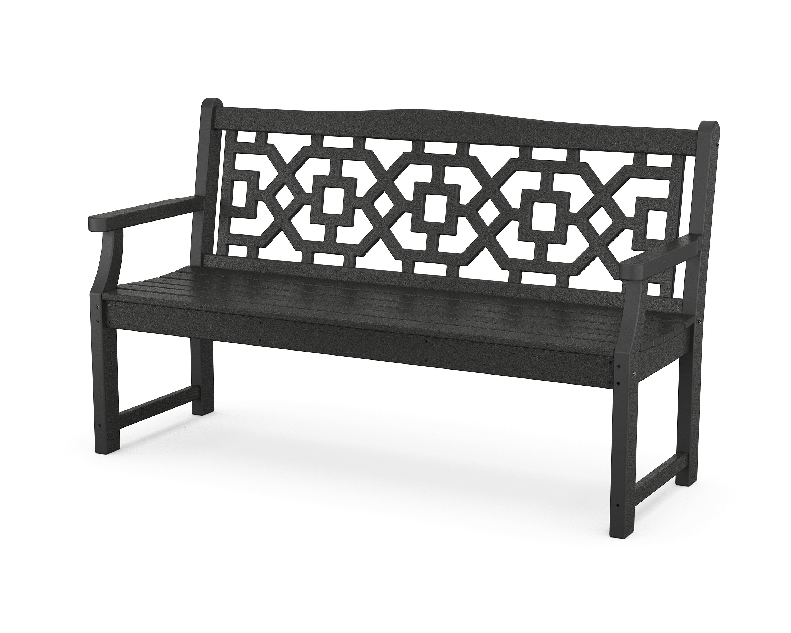 Chinoiserie 60" Garden Bench in Black