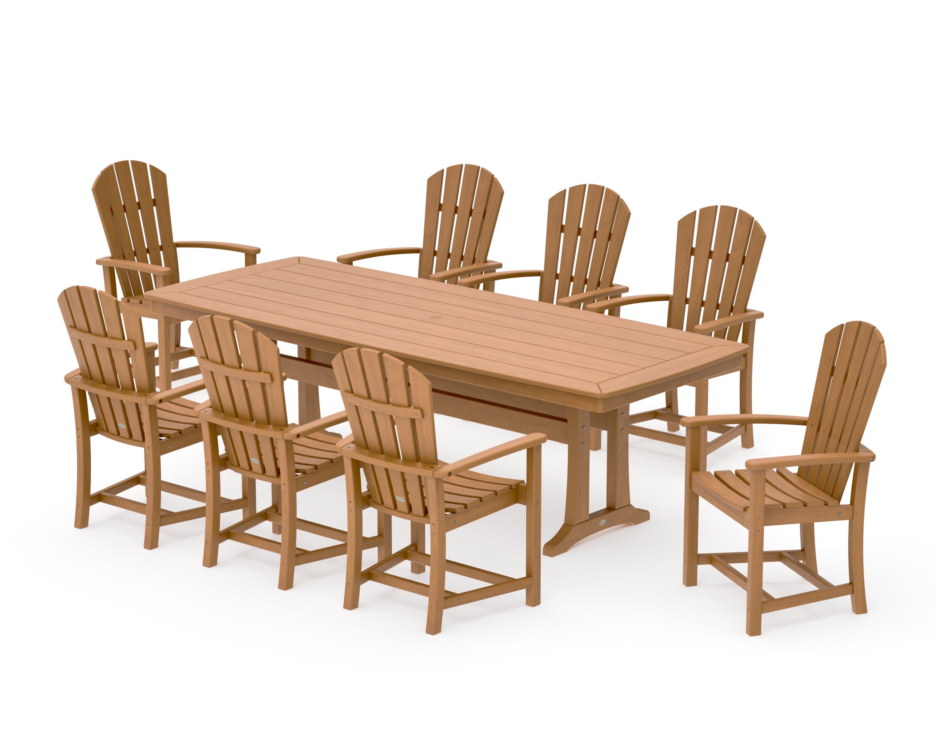 Palm Coast 9-Piece Dining Set with Trestle Legs in Natural