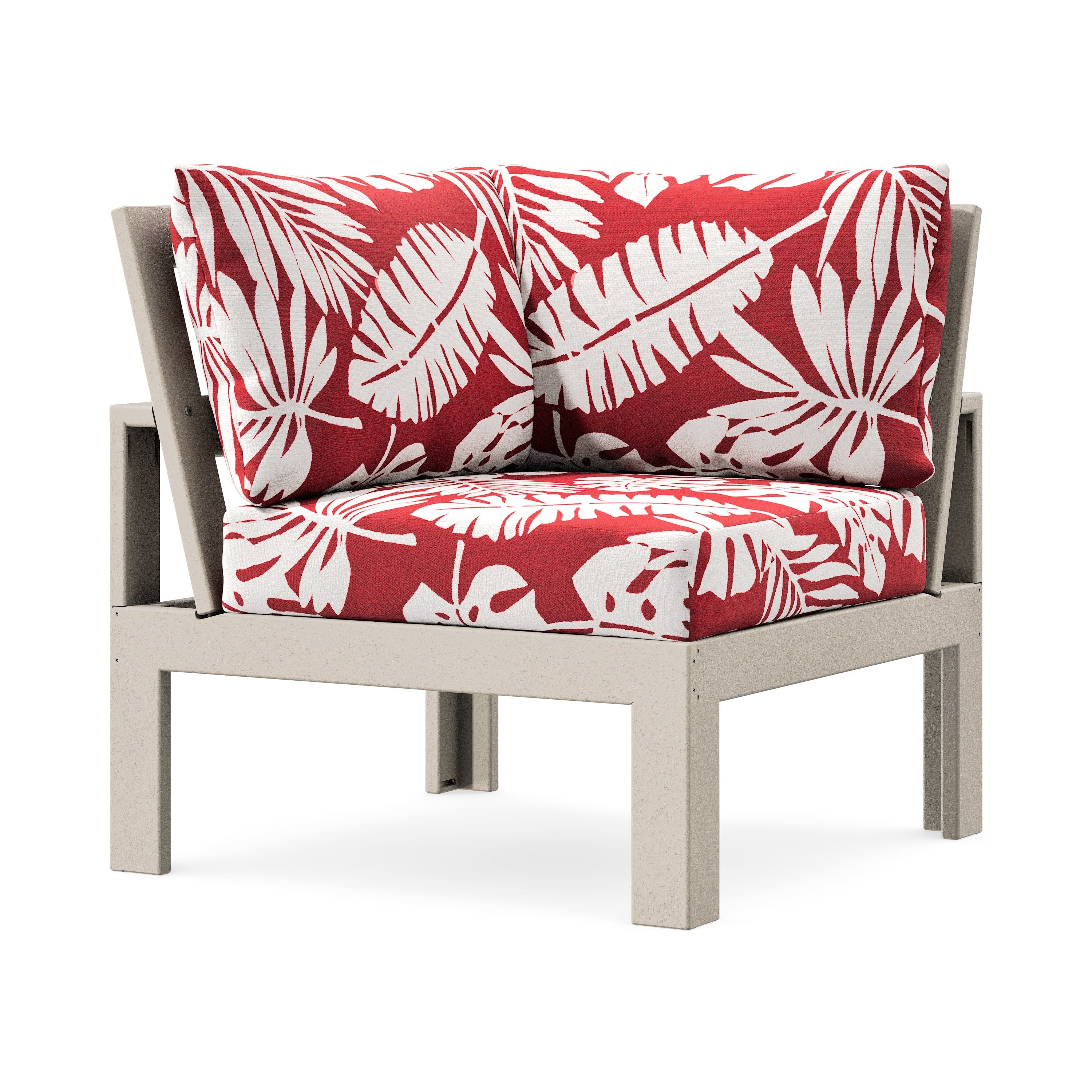 Modular Corner Chair in Sand / Leaf Crimson