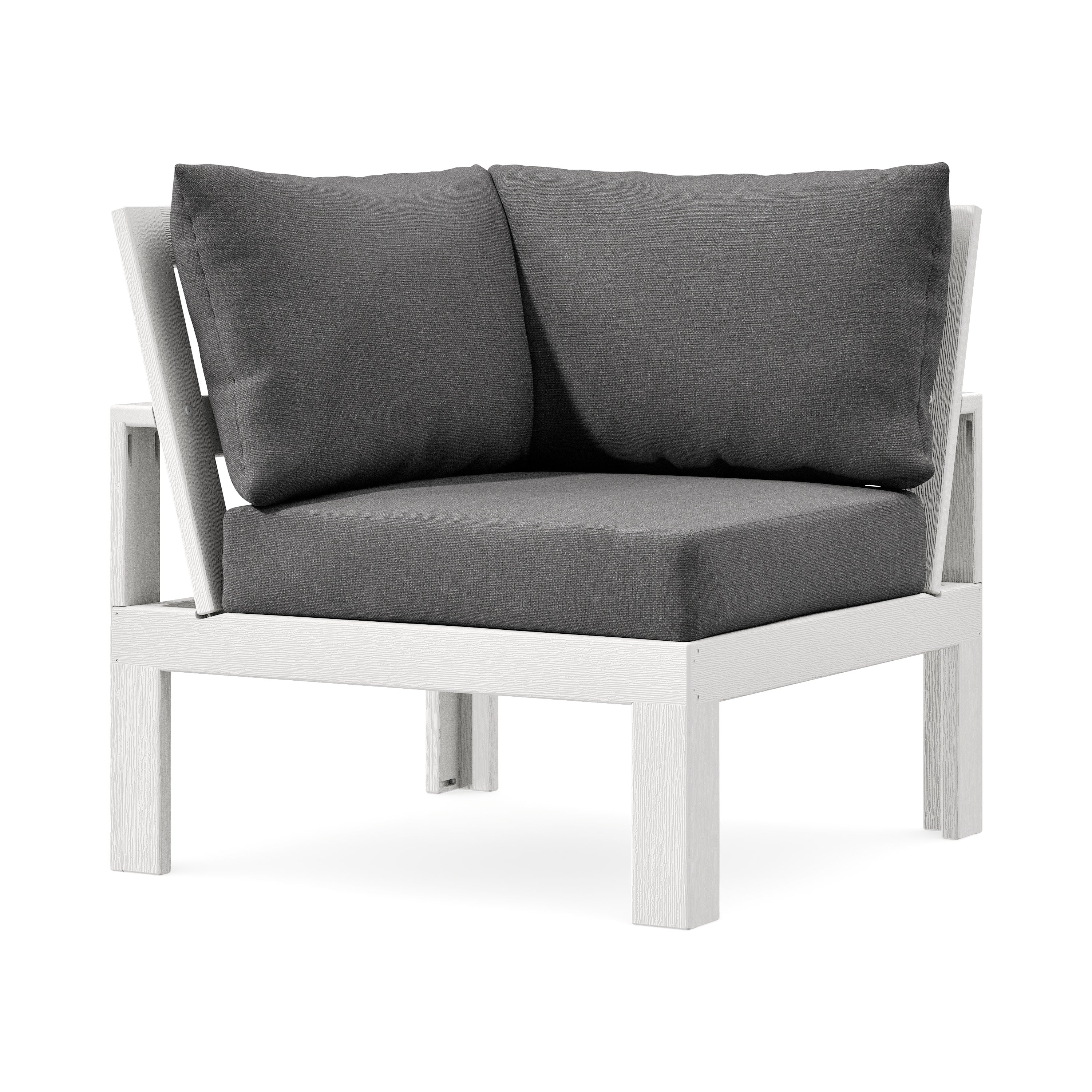 Modular Corner Chair in Vintage White / Ash Charcoal