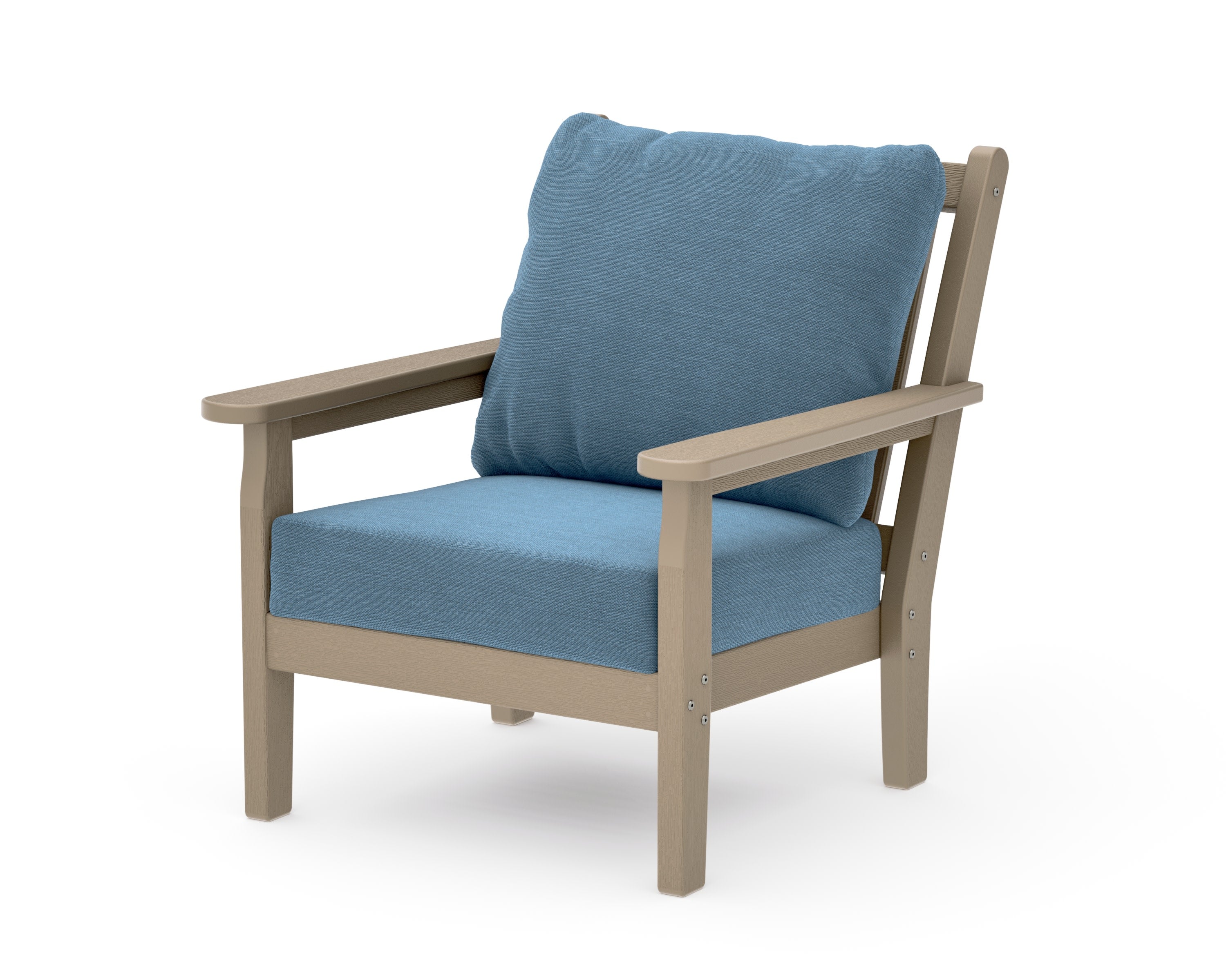 Chippendale Deep Seating Chair in Vintage Sahara / Sky Blue