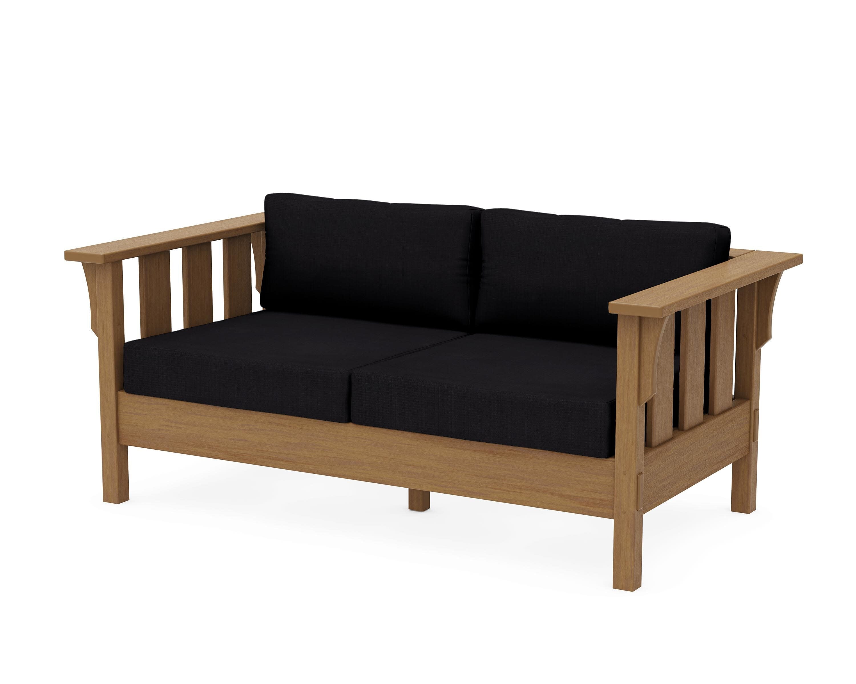Acadia Deep Seating Loveseat in Natural / Midnight Linen