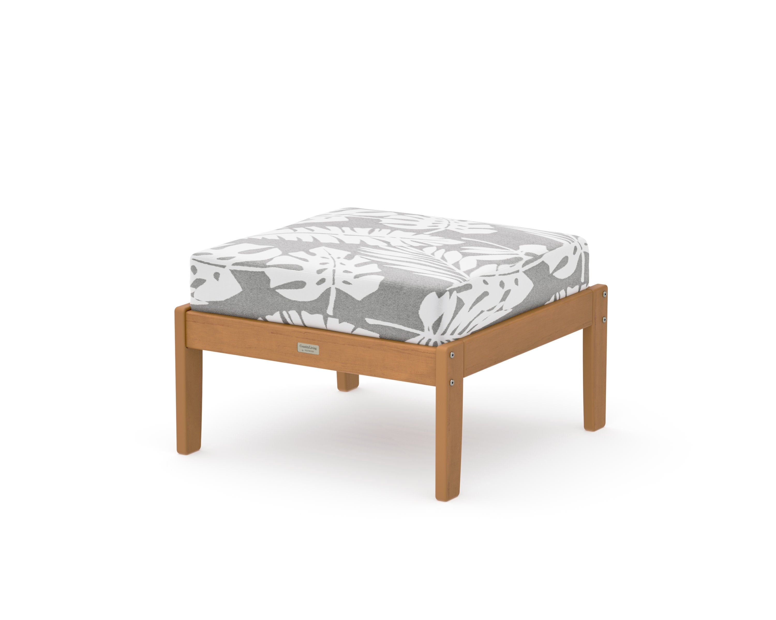Cottage Deep Seating Ottoman in Natural / Leaf Grey Mist