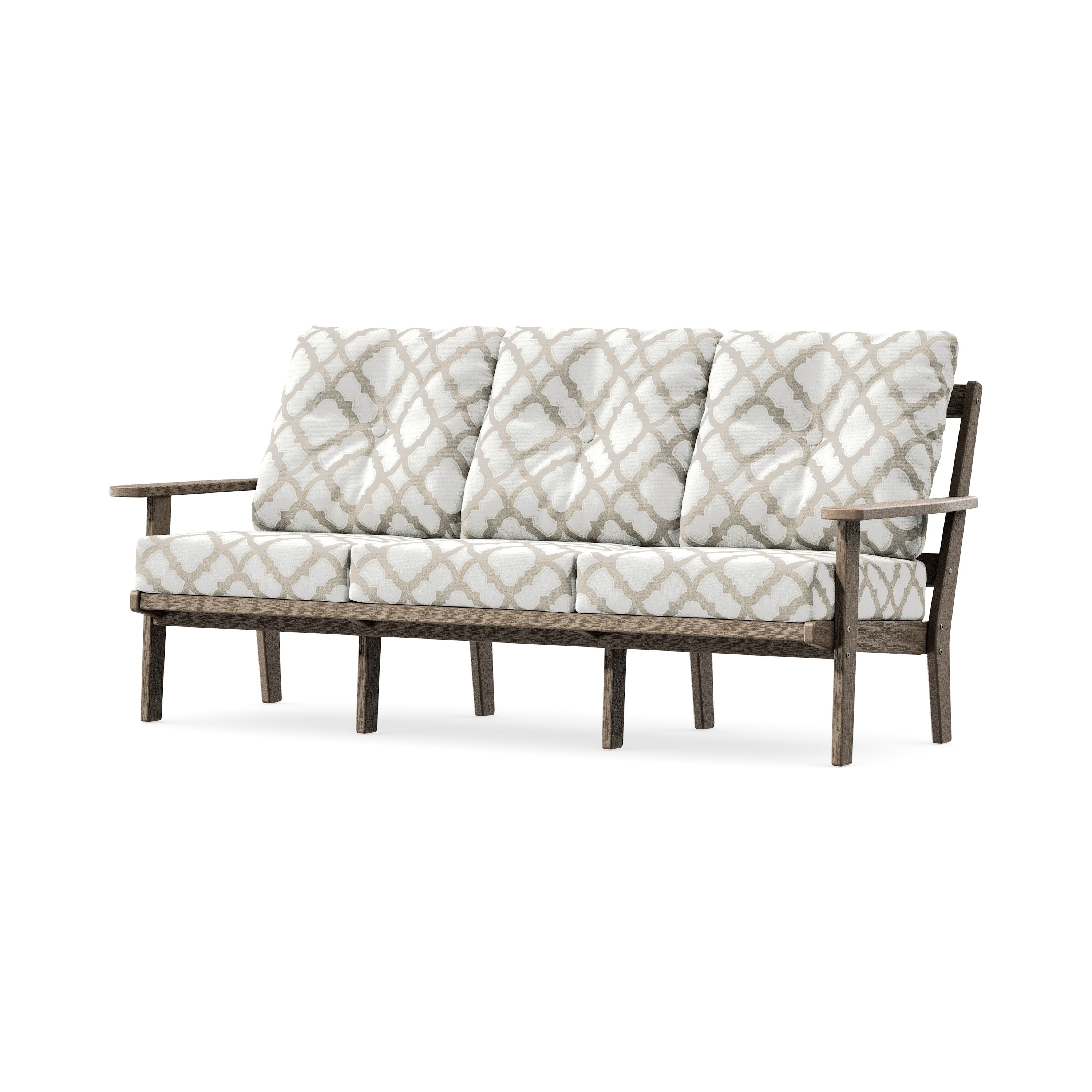PrairieDeep Seating Sofa in Vintage Sahara / Trellis Dune Burlap