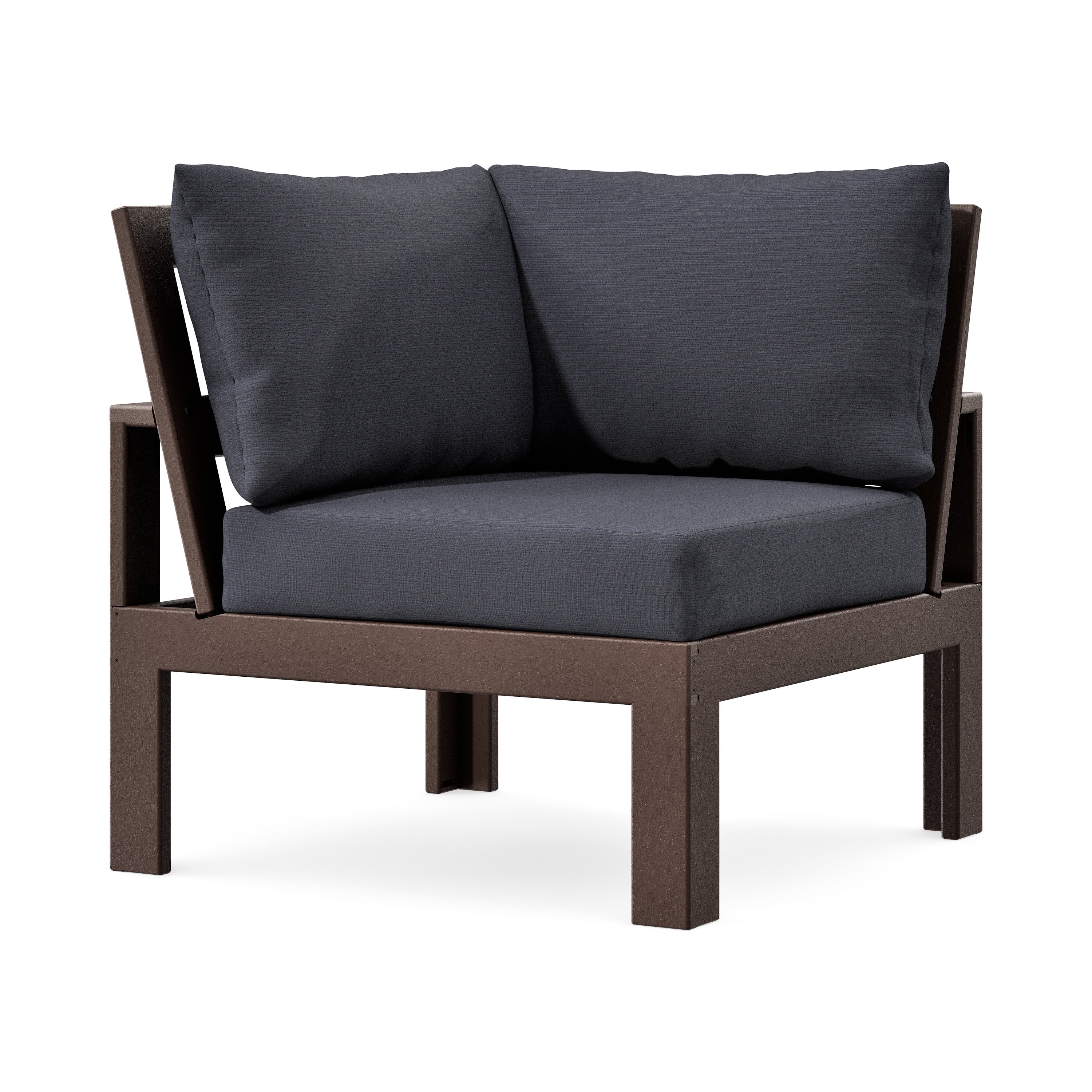 Modular Corner Chair in Mahogany / Midnight Linen
