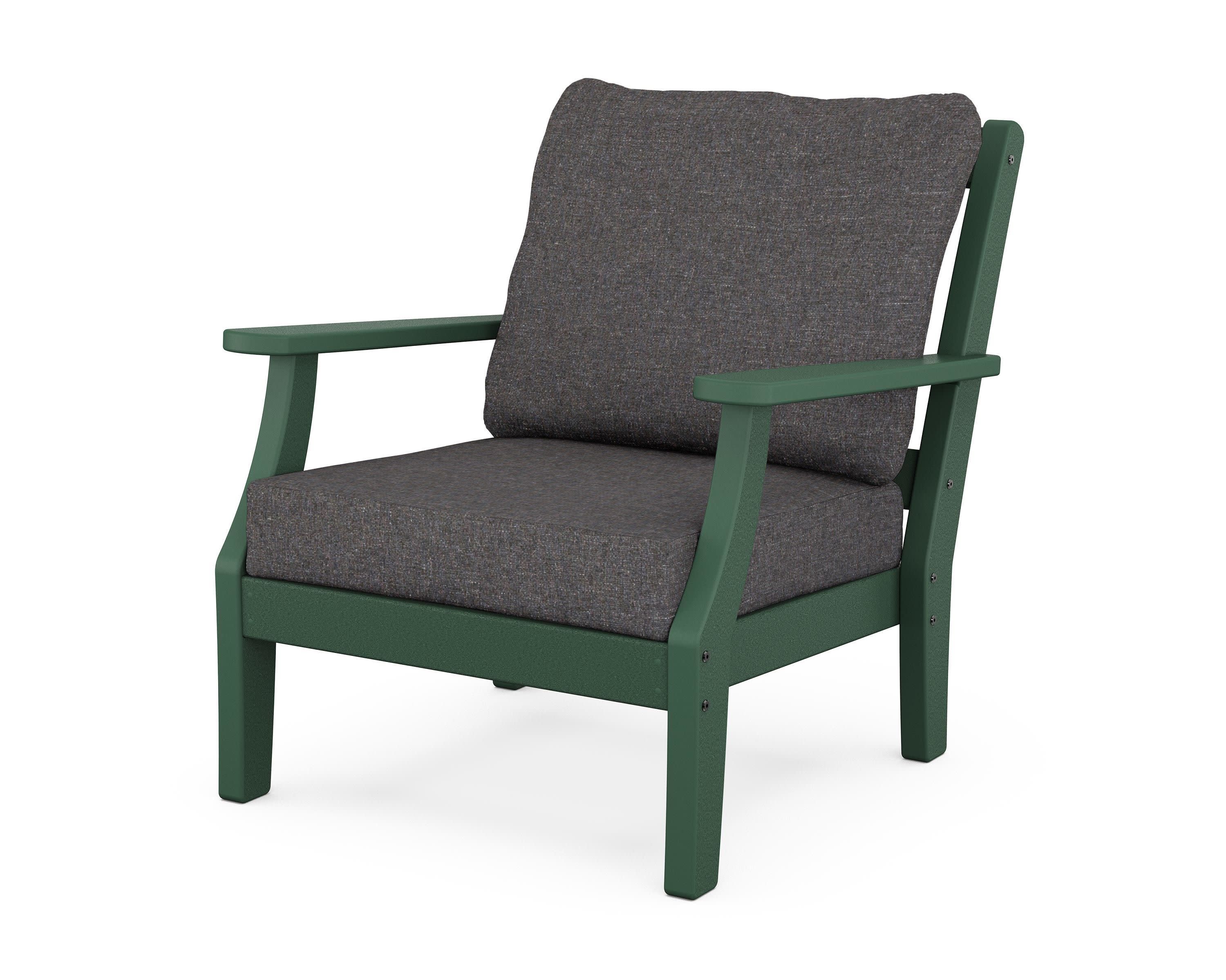 Chinoiserie Deep Seating Chair in Green / Ash Charcoal