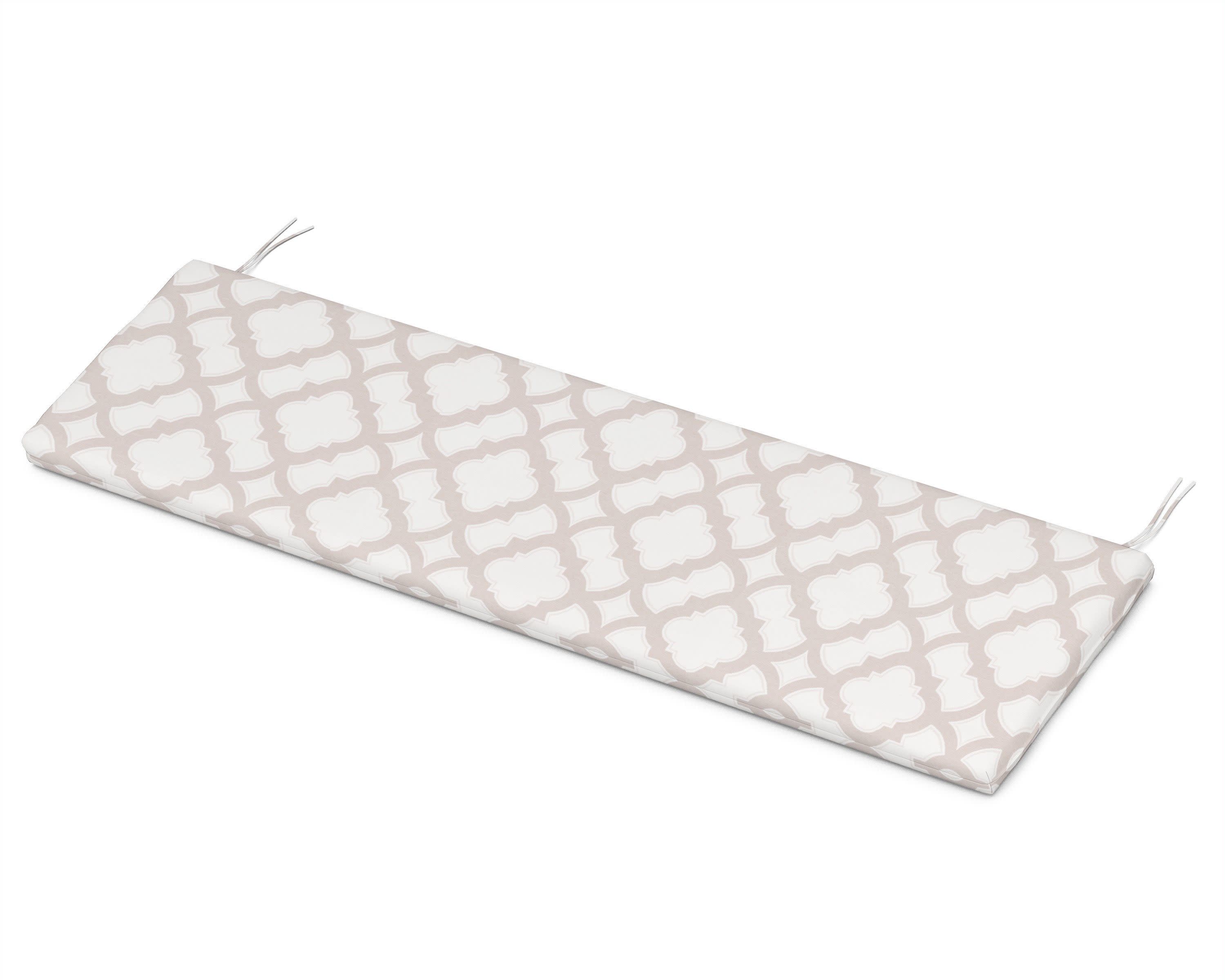 Bench Seat Cushion - 17.5"D x 57.5"W x 2.5"H in Trellis Dune Burlap