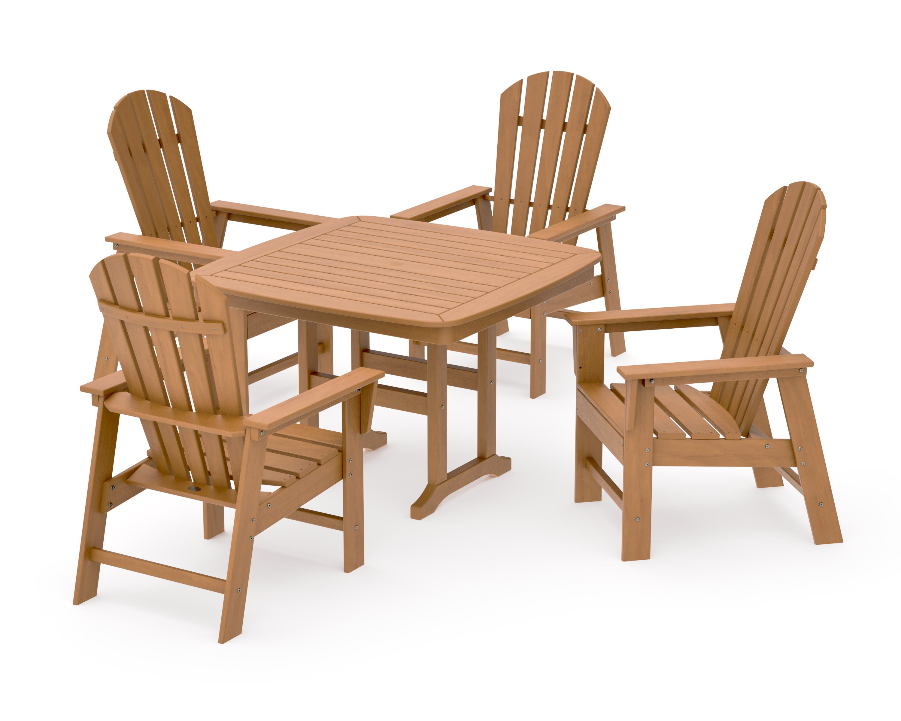 South Beach 5-Piece Dining Set with Trestle Legs in Natural