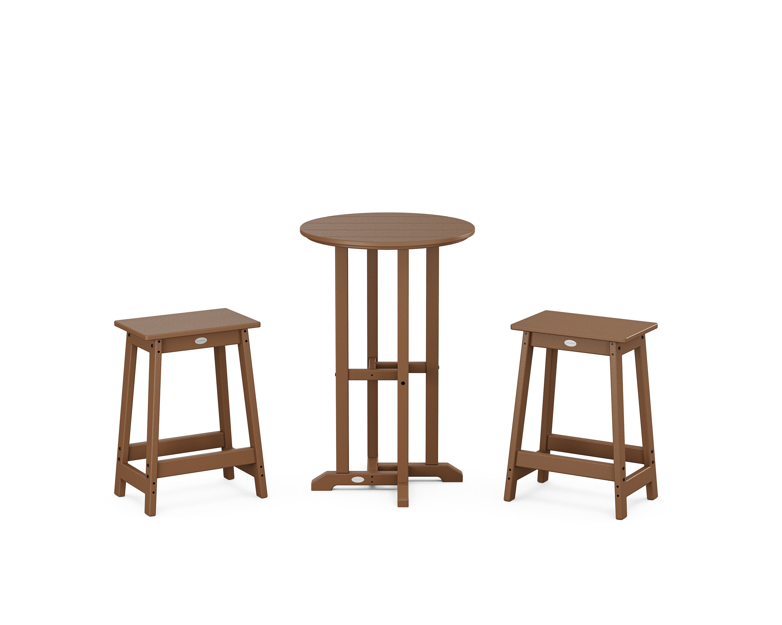 Modern Studio Counter Stool 3-Piece Bistro Set in Teak