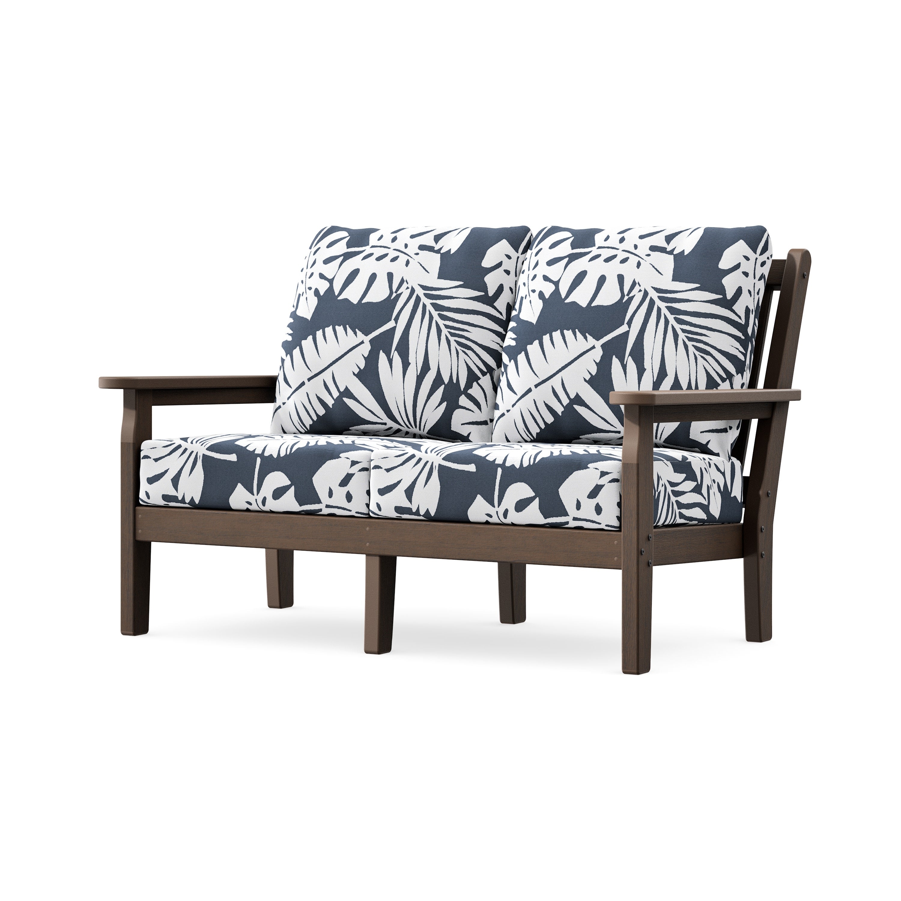 Chippendale Deep Seating Loveseat in Kona / Leaf Marine Indigo