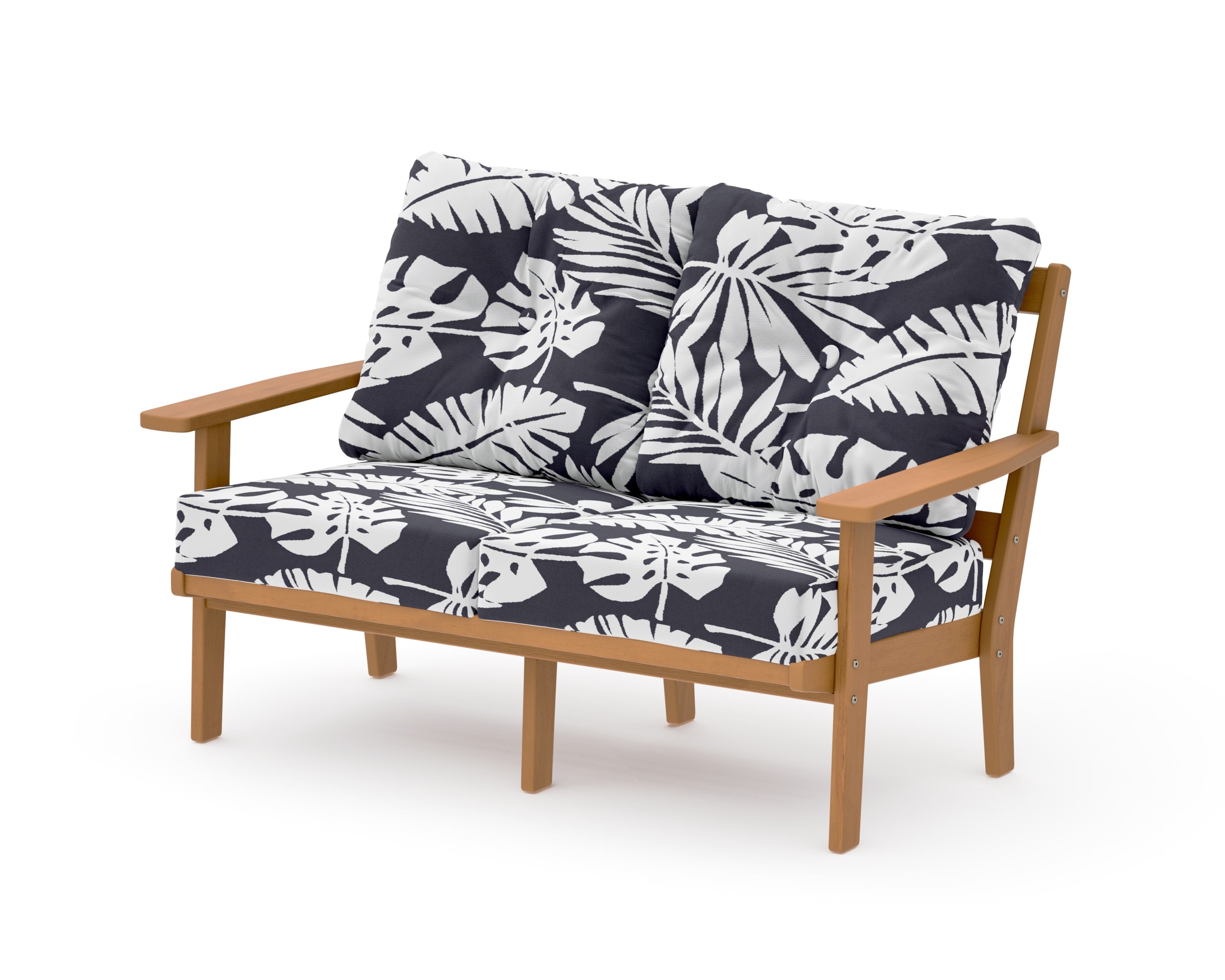 Oxford Deep SeatingLoveseat in Natural / Leaf Navy