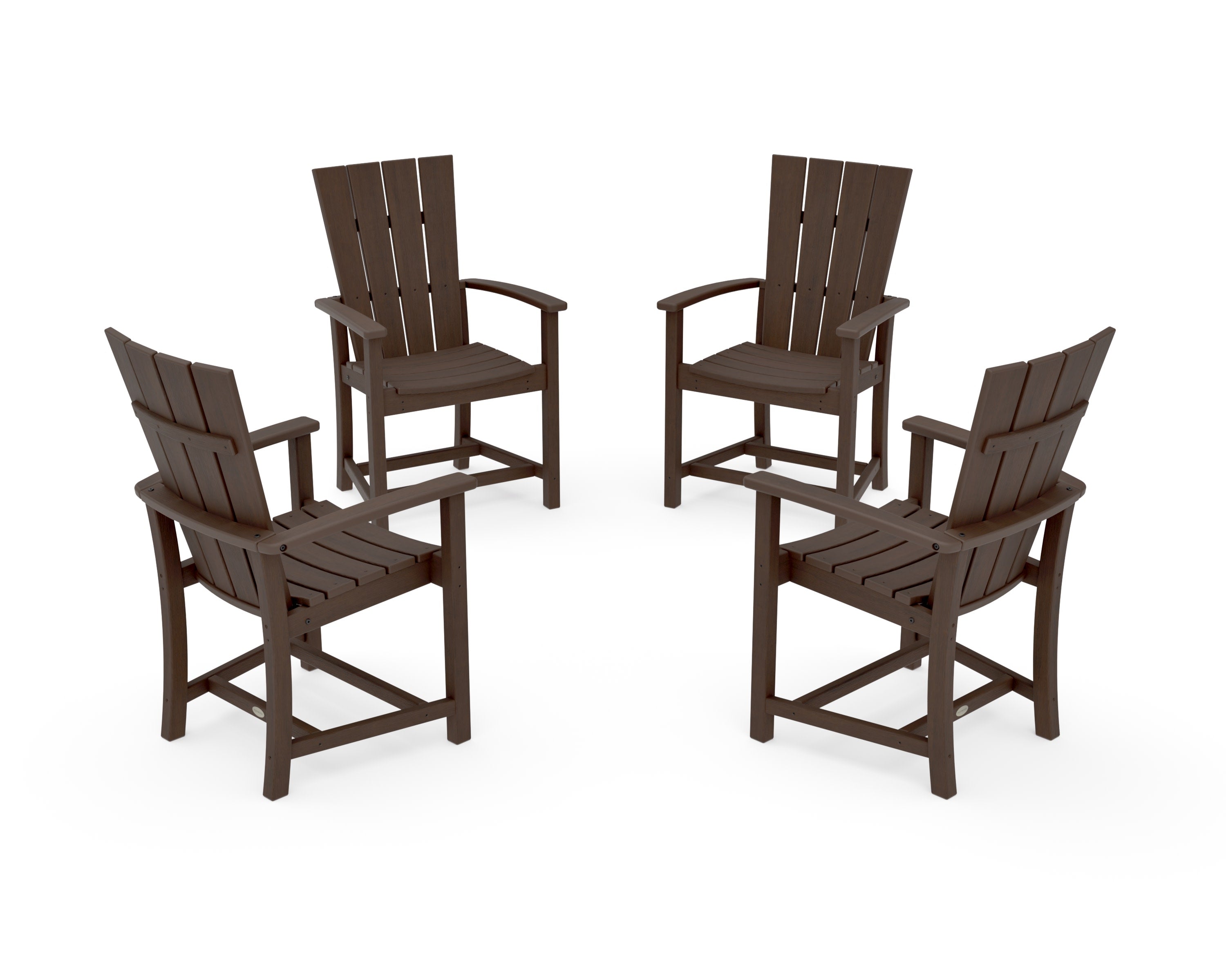 Quattro 4-Piece Upright Adirondack Conversation Set in Kona