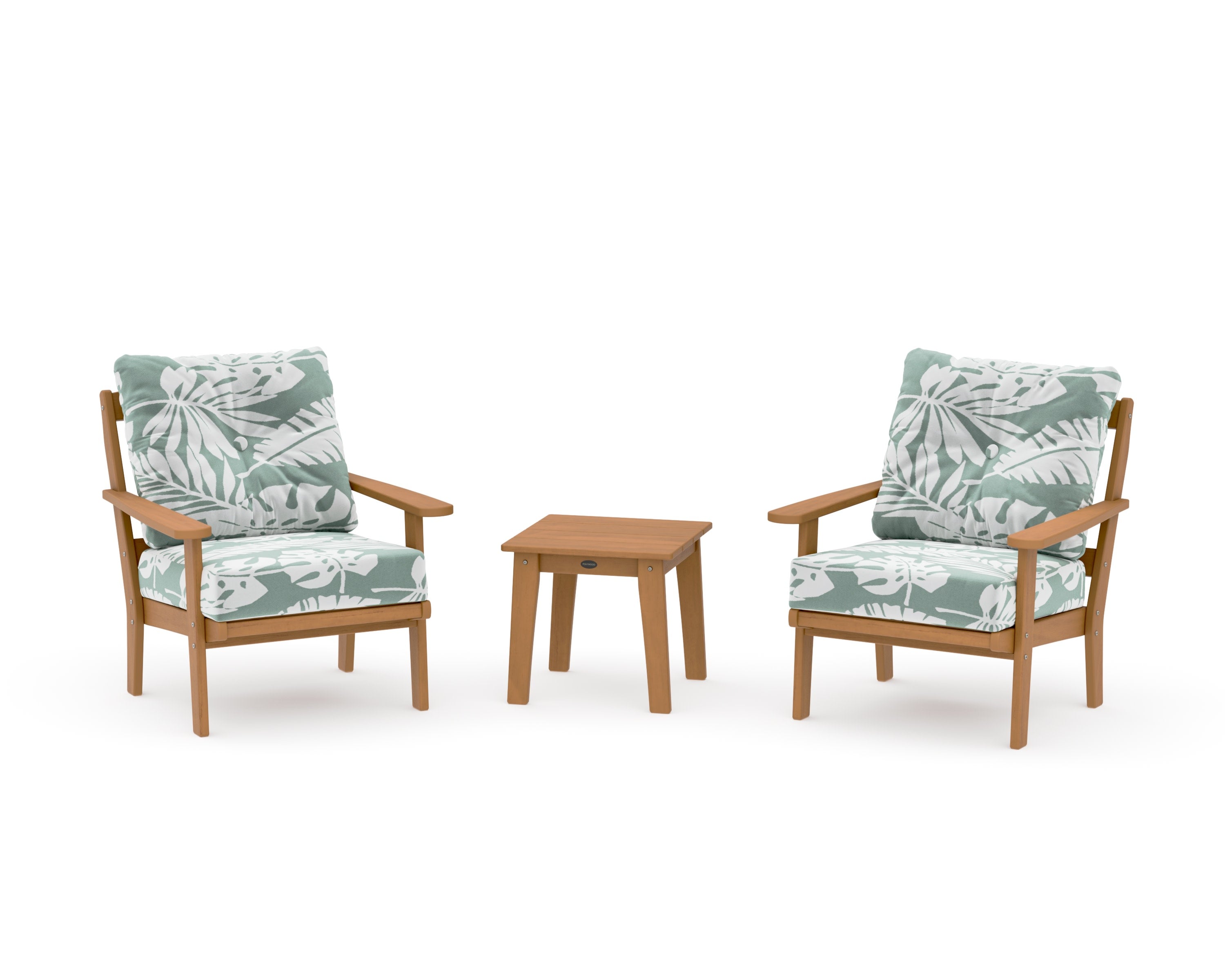Mission 3-Piece Deep Seating Set in Natural / Leaf Glacier Spa