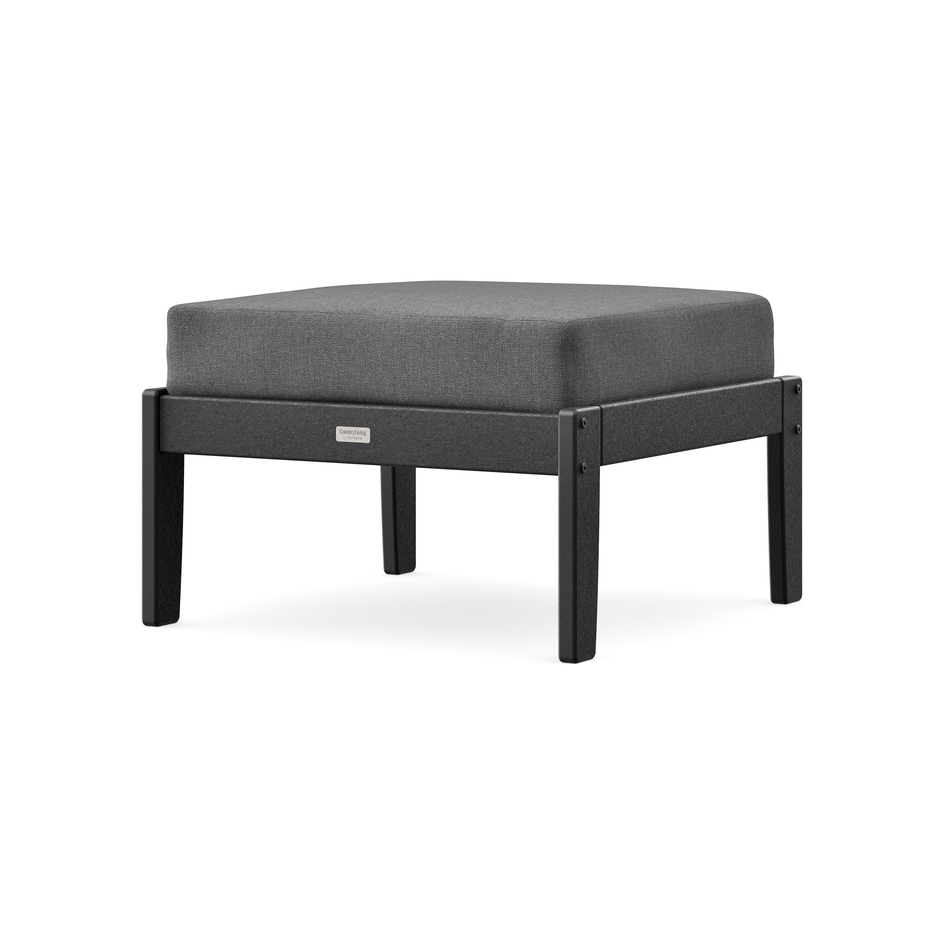 Cottage Deep Seating Ottoman in Black / Ash Charcoal