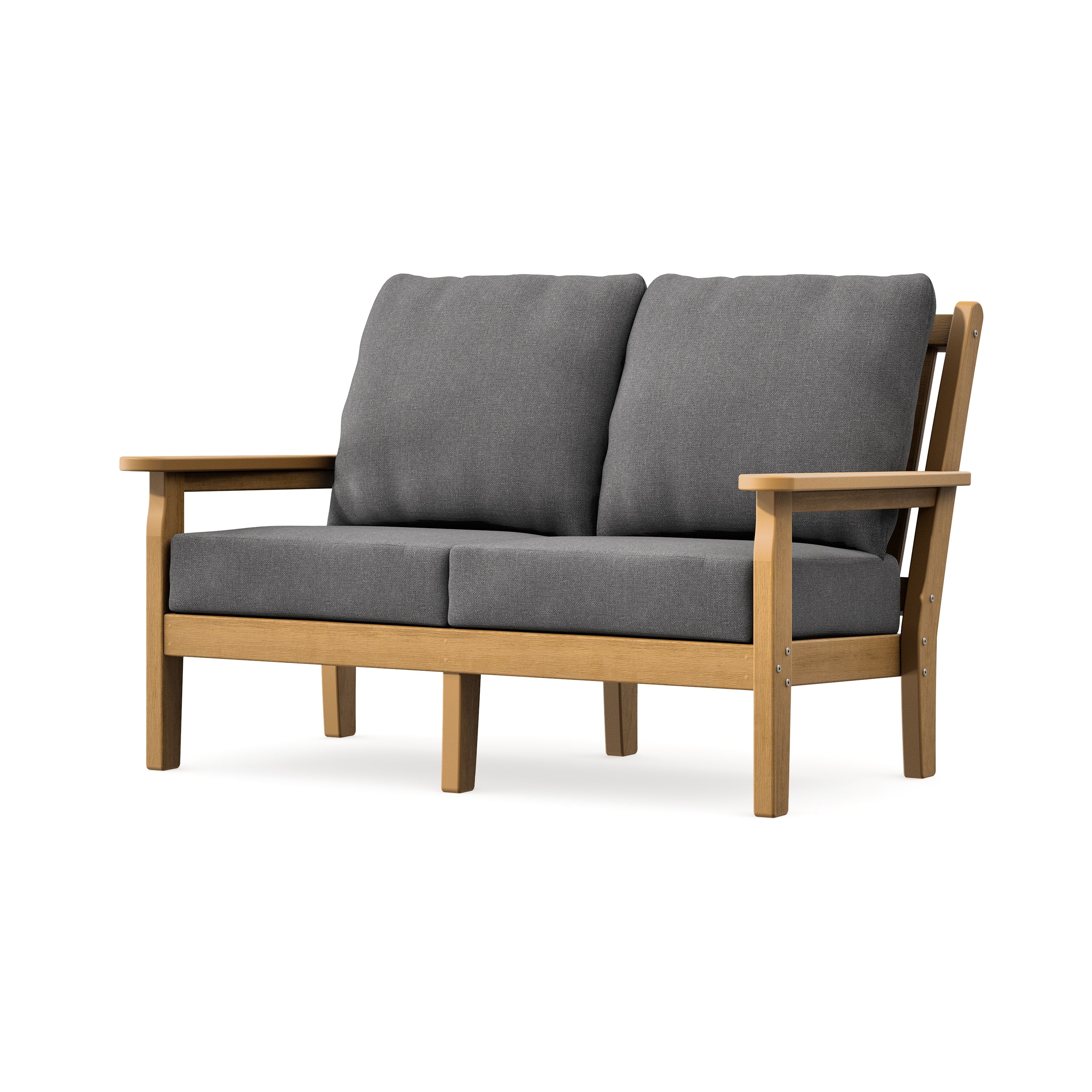 Chippendale Deep Seating Loveseat in Natural / Ash Charcoal