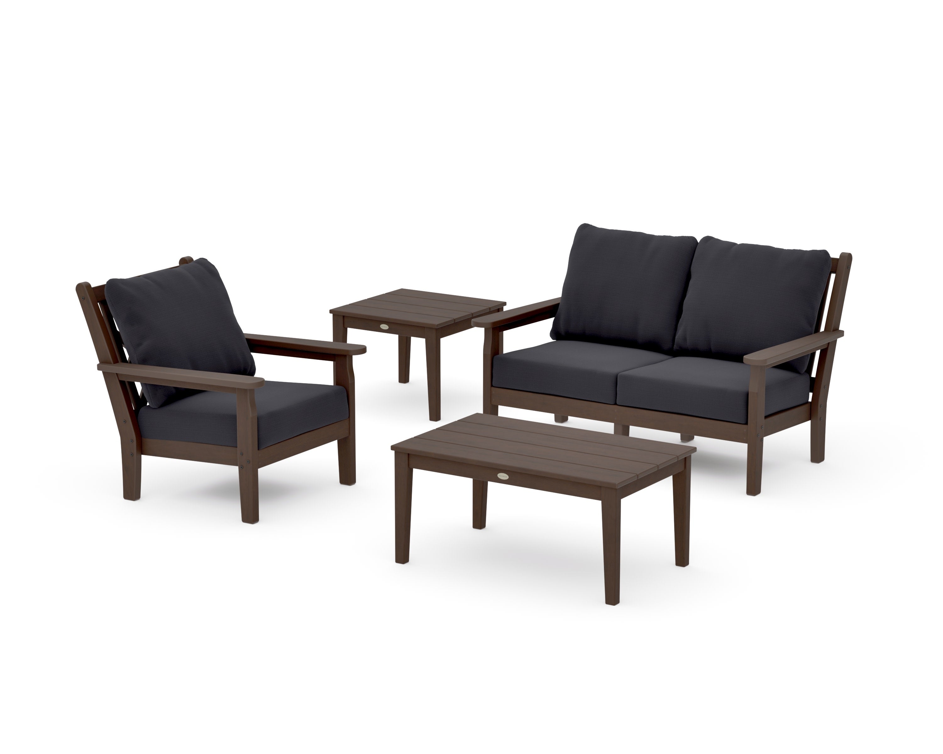 Chippendale 4-Piece Deep Seating Set in Kona / Midnight Linen