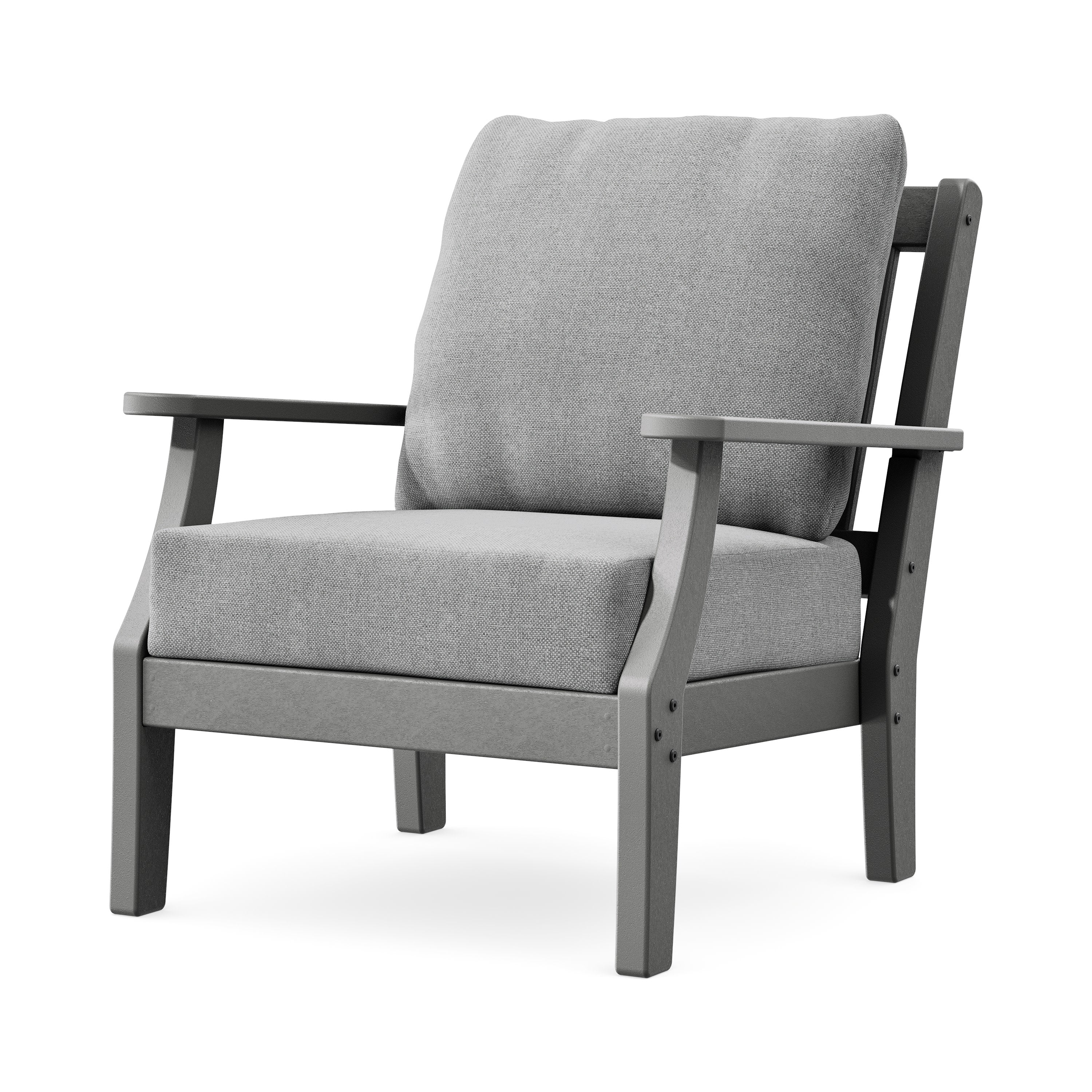 Chinoiserie Deep Seating Chair in Slate Grey / Grey Mist