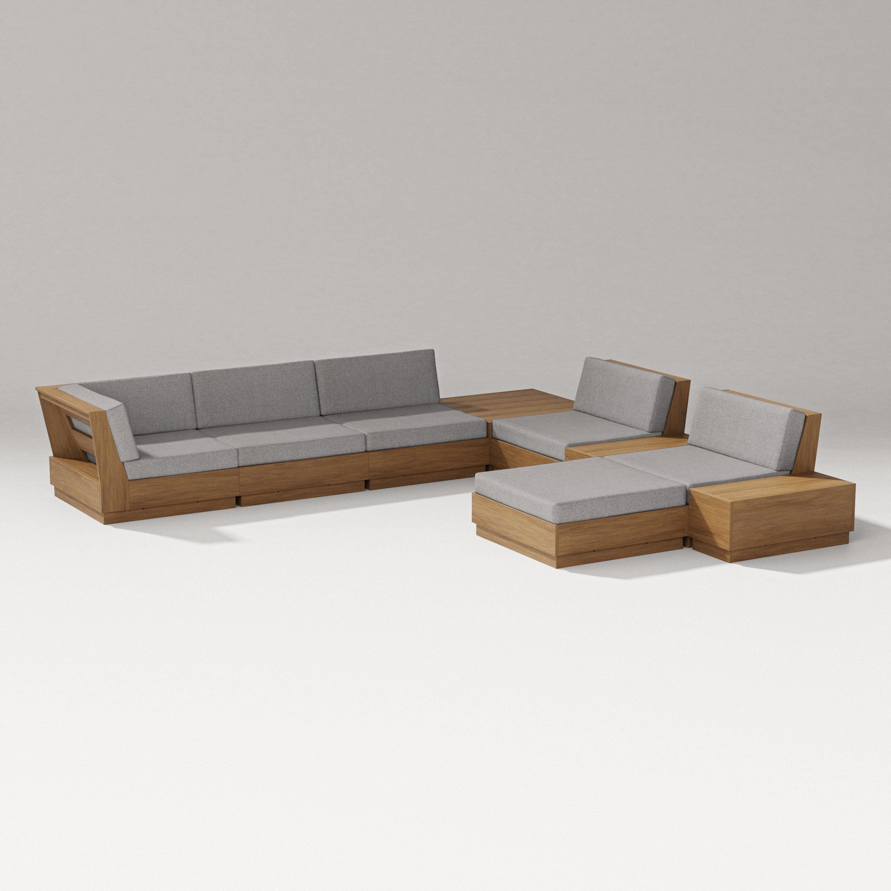Elevate 9-Piece Conversation Sectional in Natural / Grey Mist
