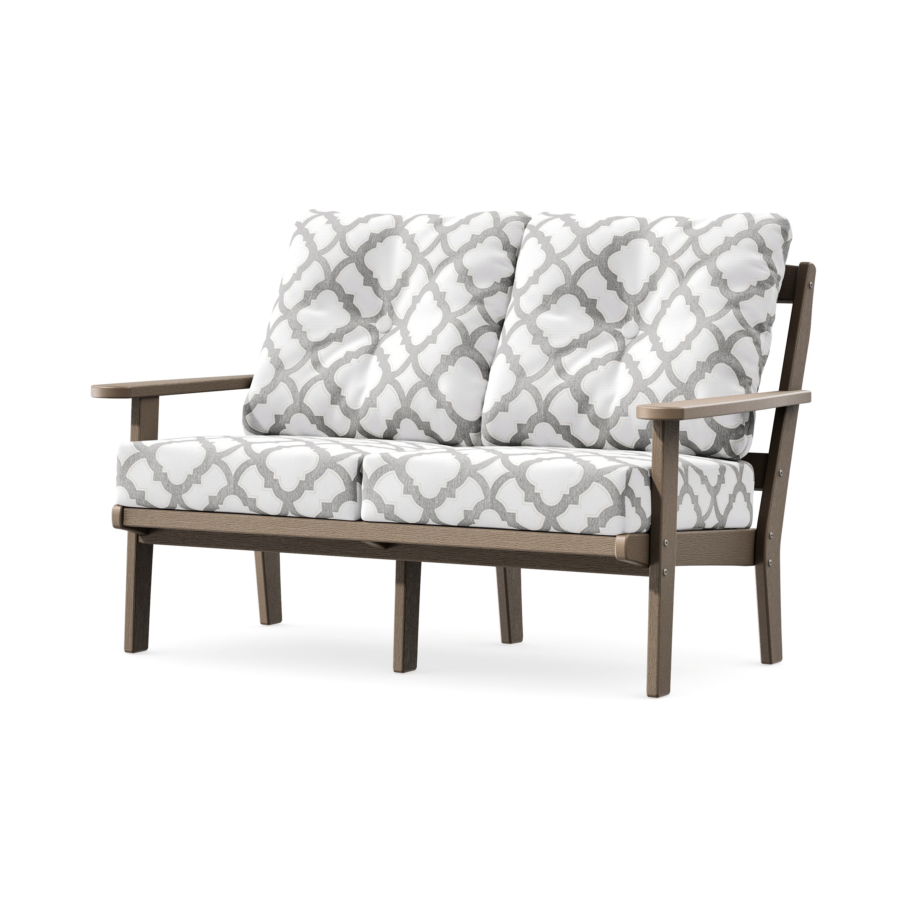 Mission Deep SeatingLoveseat in Vintage Sahara / Trellis Grey Mist