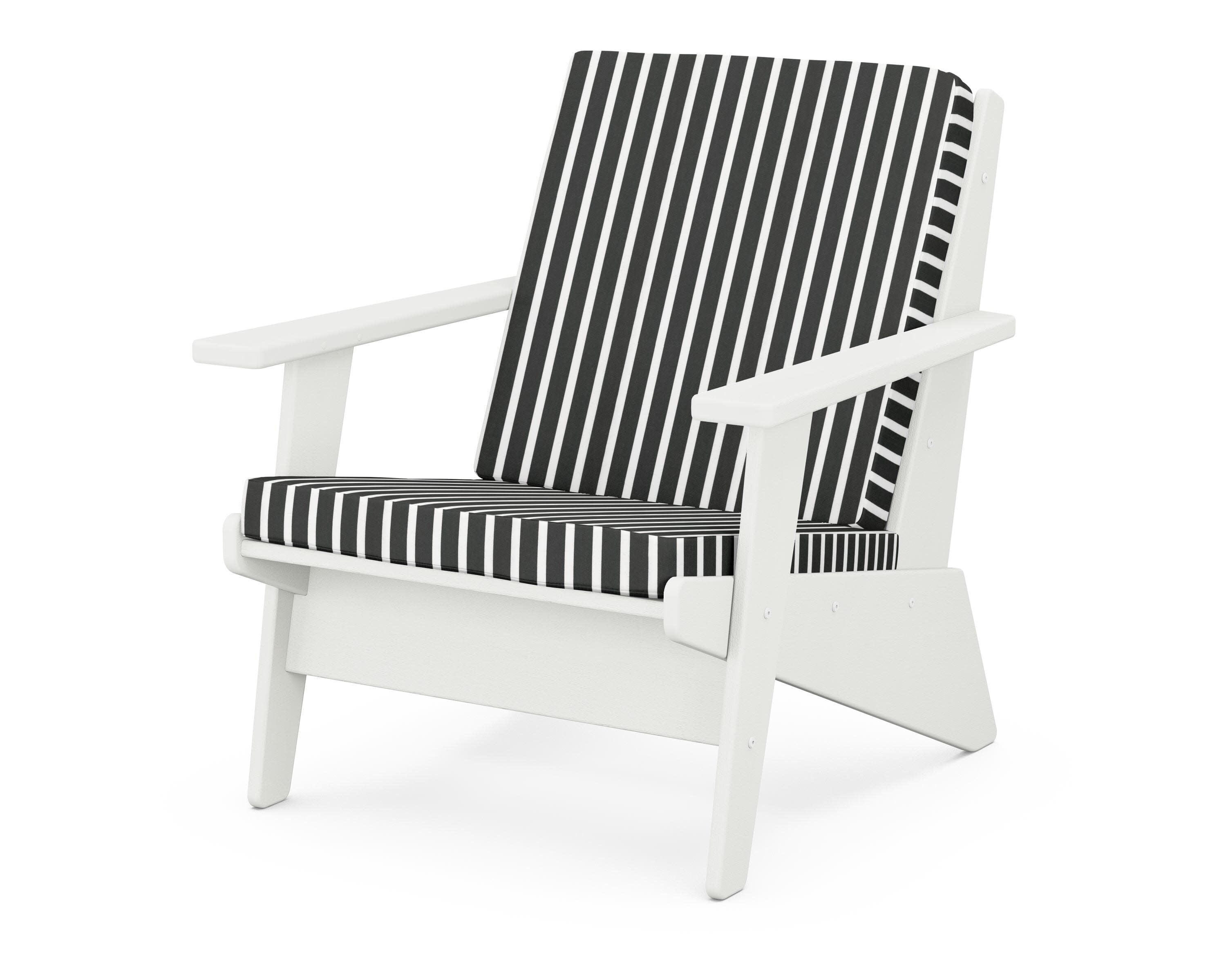 Riviera Modern Lounge Chair in Vintage White / Shore Classic