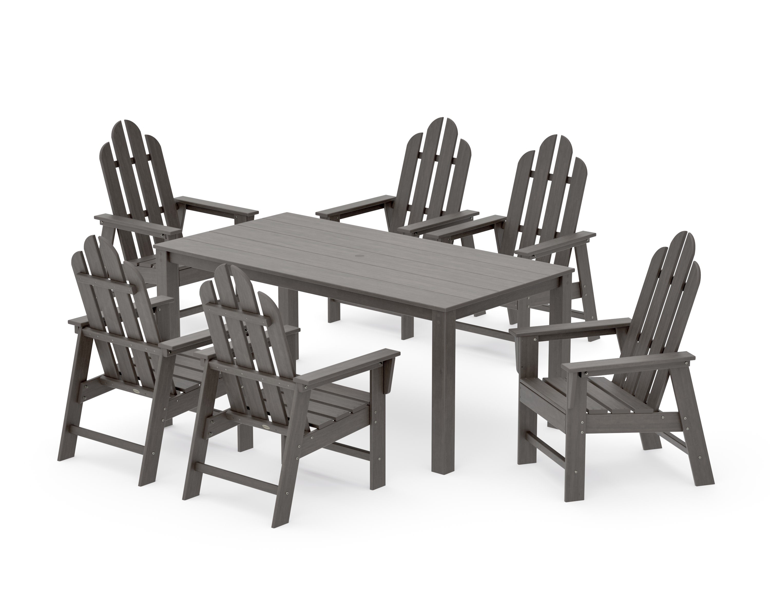 Long Island 7-Piece Parsons Dining Set in Driftwood