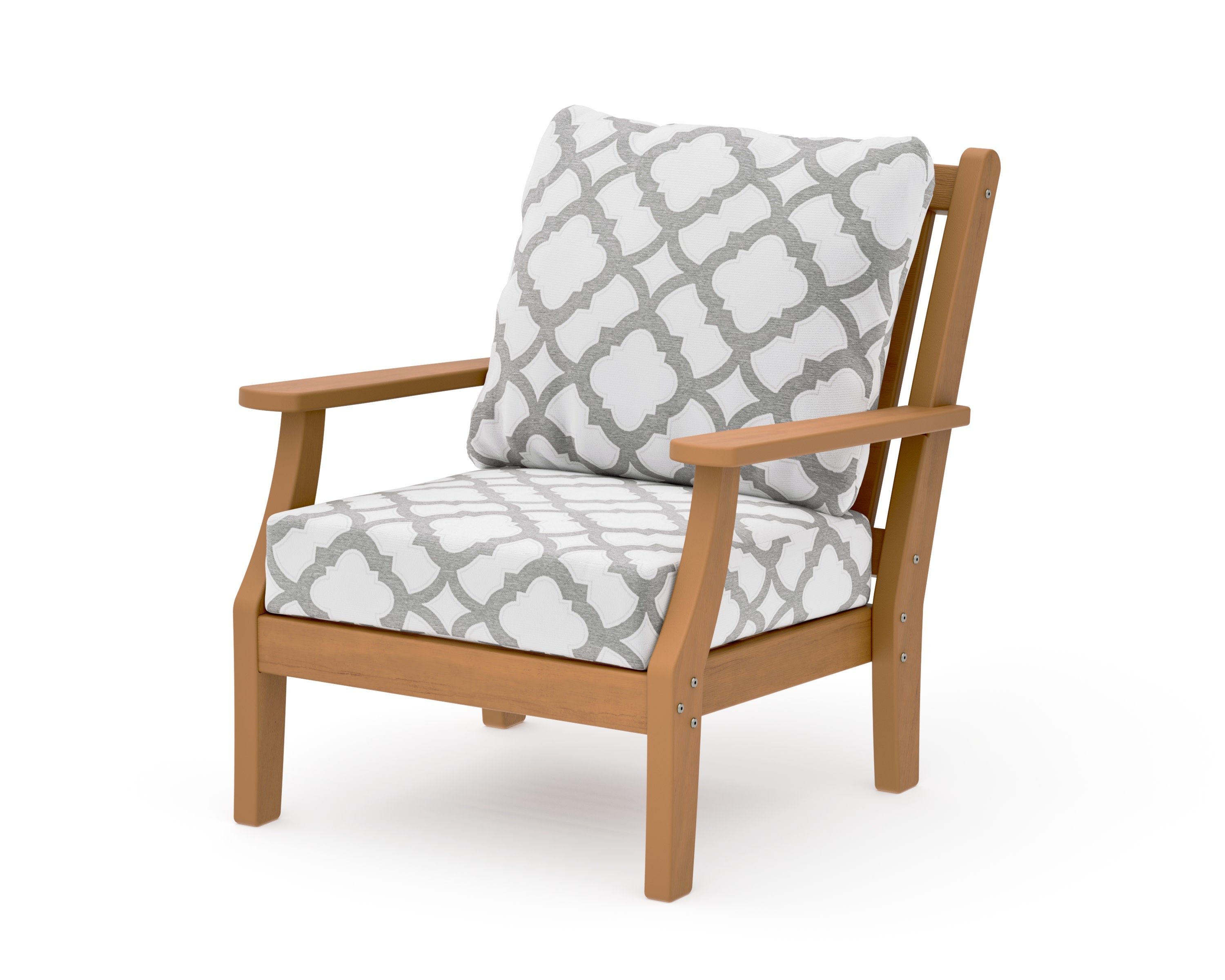 Wovendale Deep Seating Chair in Natural / Trellis Grey Mist