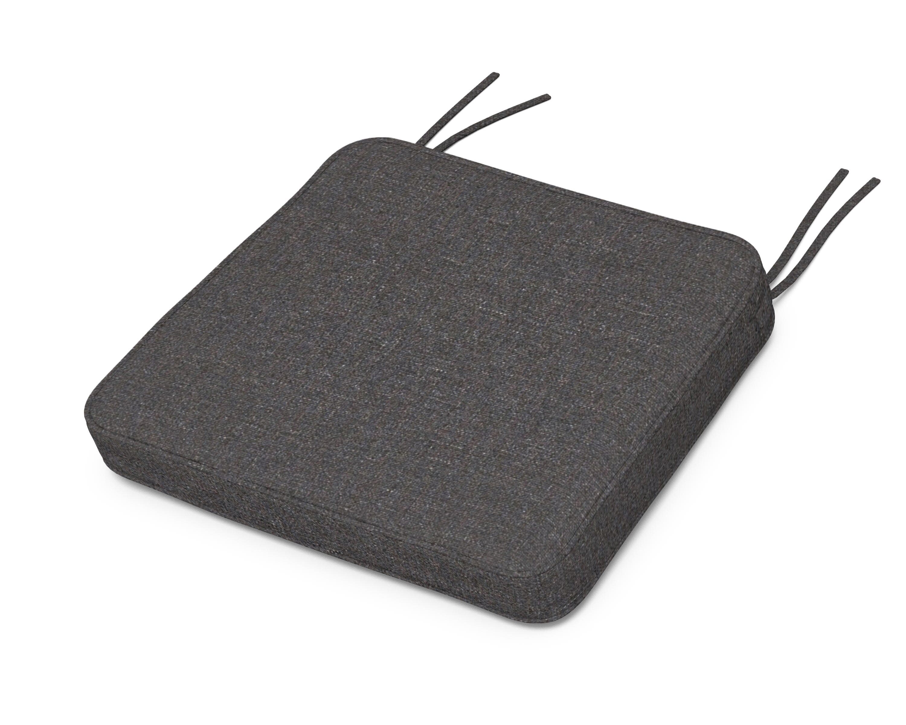Chinoiserie Arm Chair Seat Cushion in Ash Charcoal