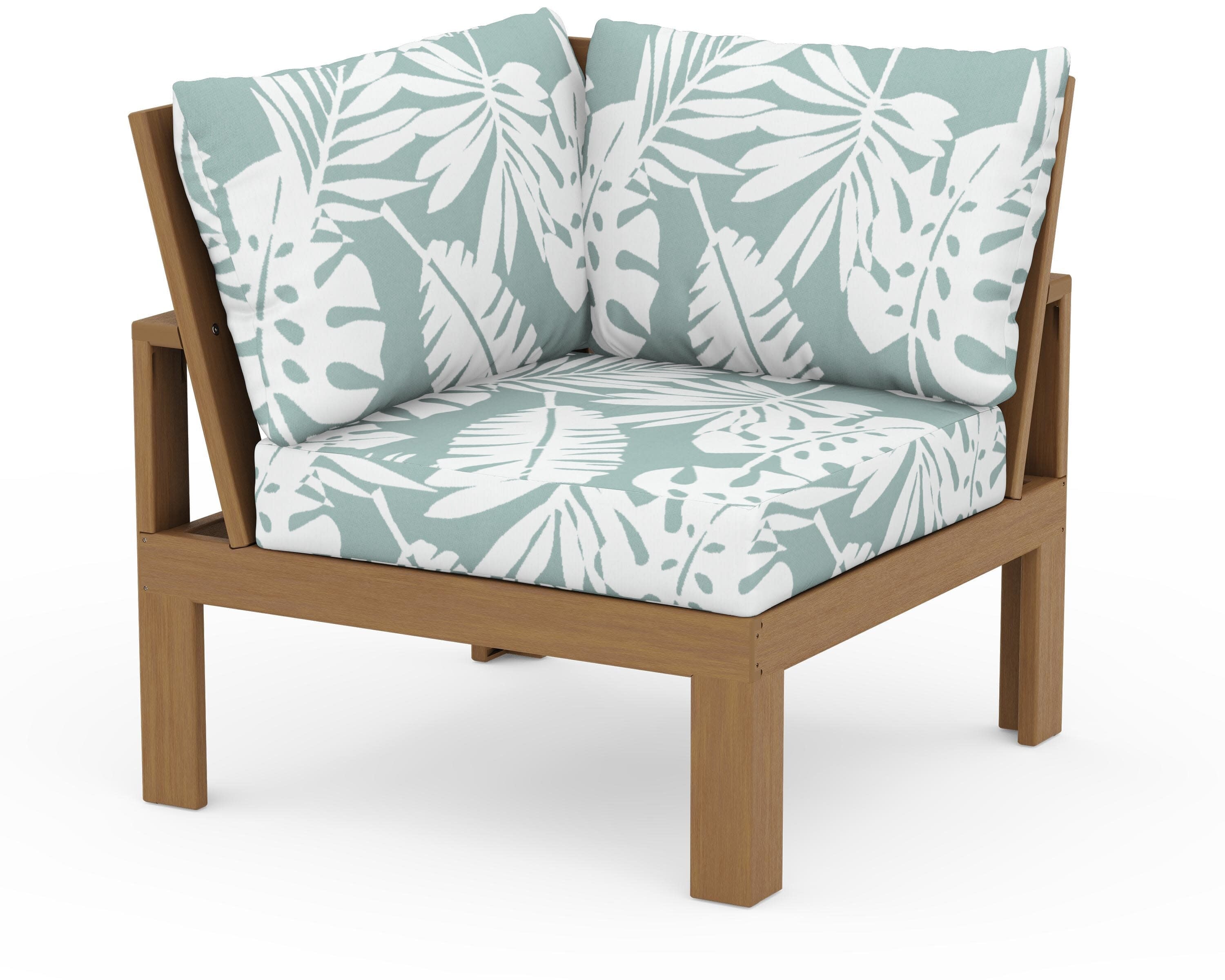 Modular Corner Chair in Natural / Leaf Glacier Spa