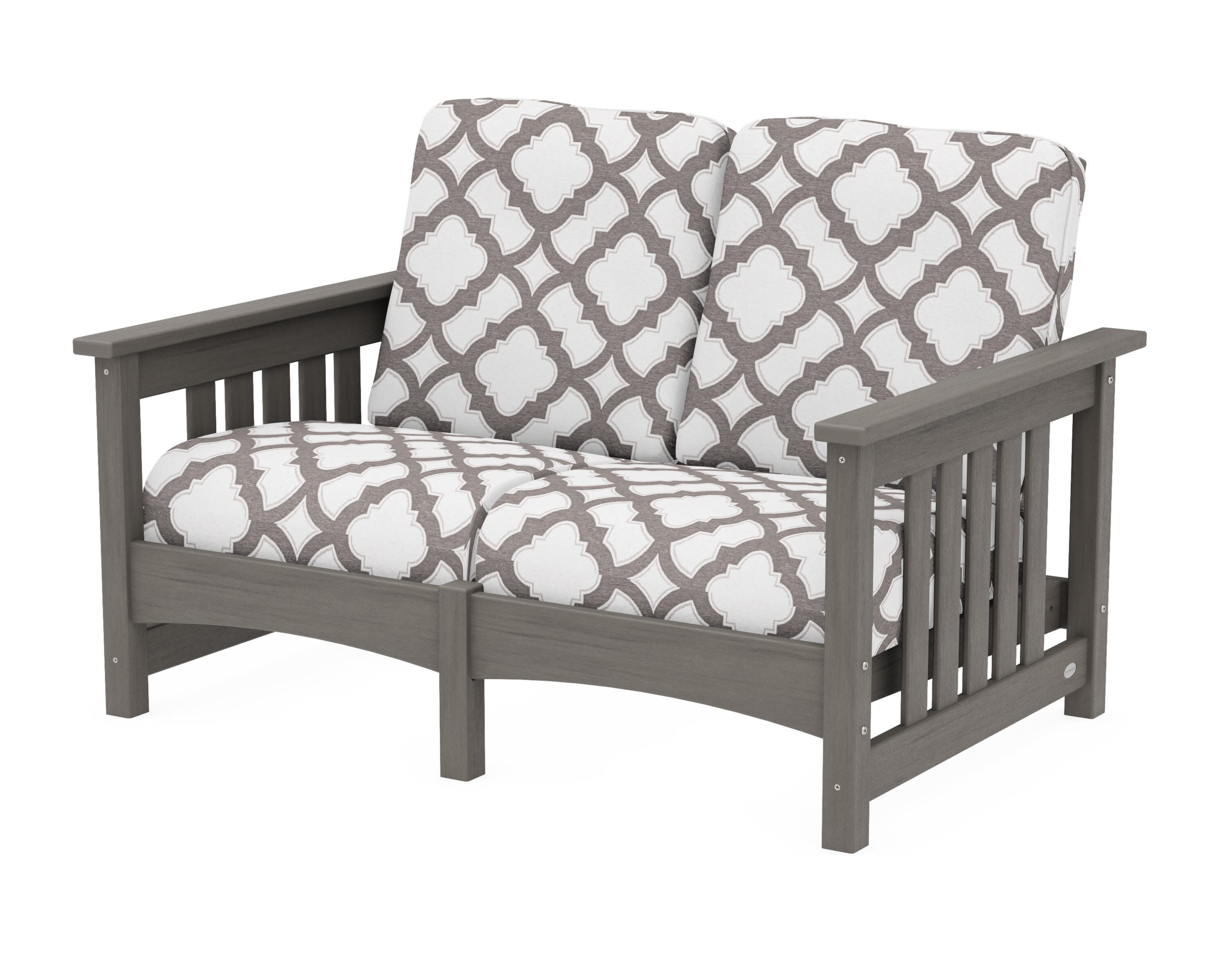 Club Mission Loveseat in Driftwood / Trellis Grey Mist